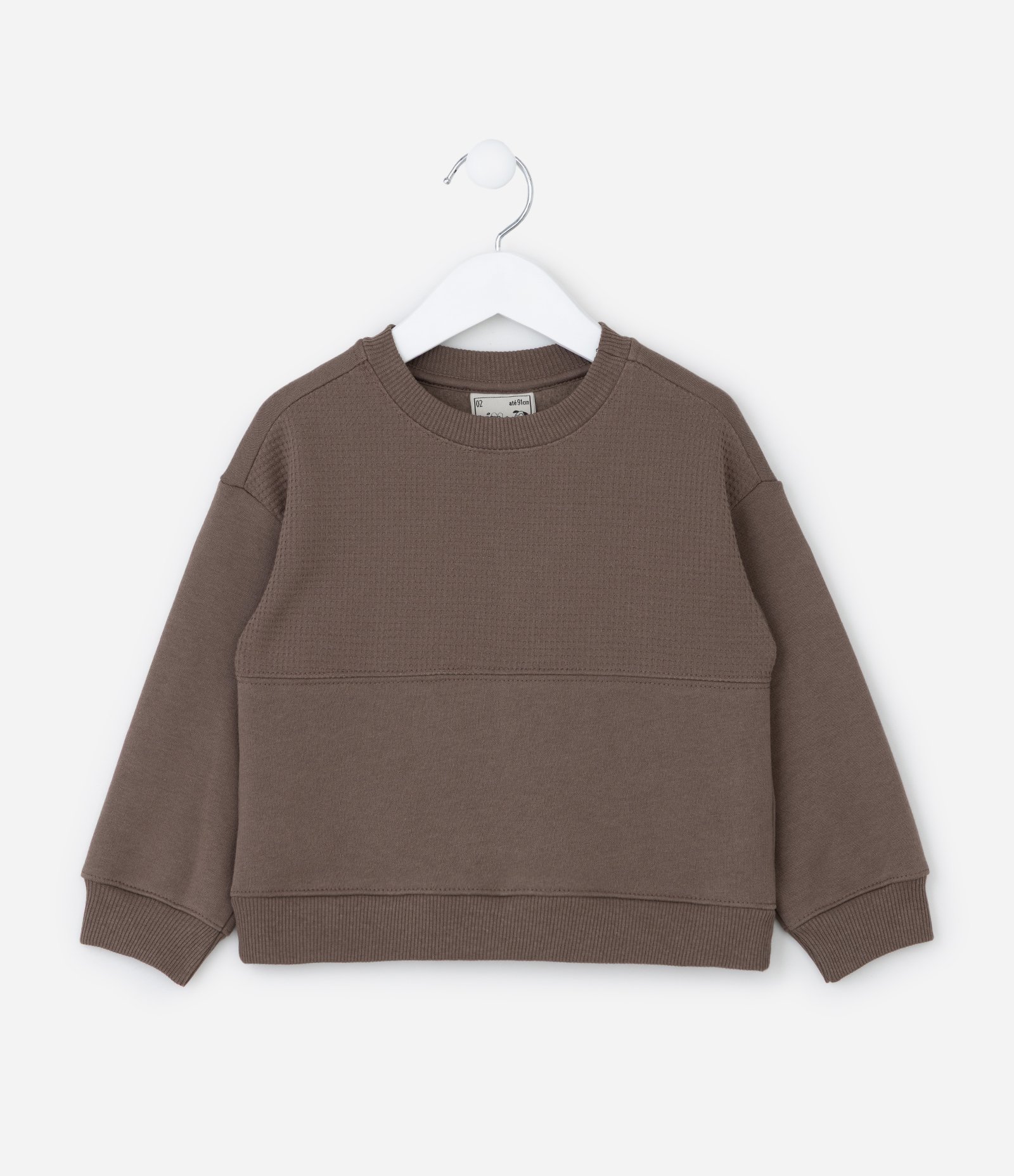 Casaco Infantil em Moletom Texturizado - Tam 1 a 6 Anos Marrom 1