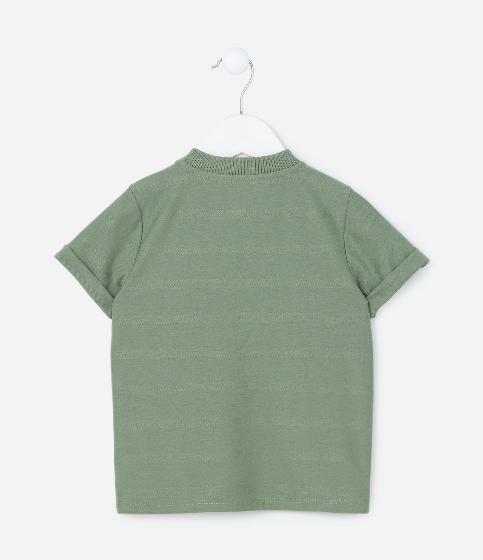 Camiseta Infantil Texturizada com Gola Henley - Tam 1 a 6 Anos Verde 2