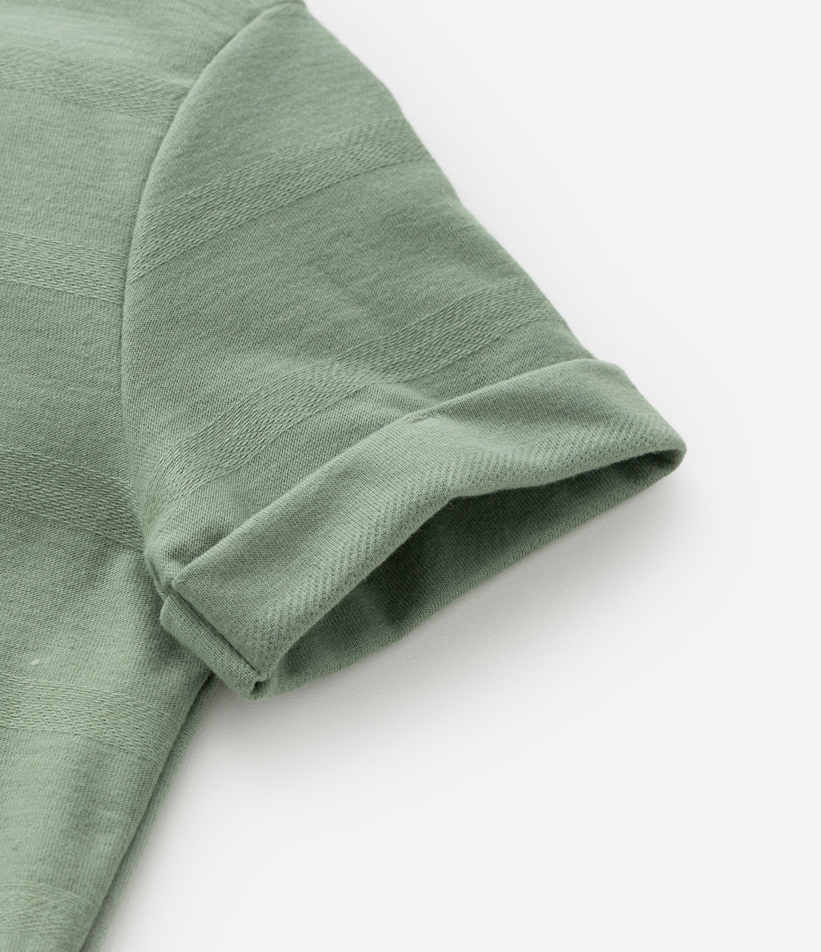 Camiseta Infantil Texturizada com Gola Henley - Tam 1 a 6 Anos Verde 5