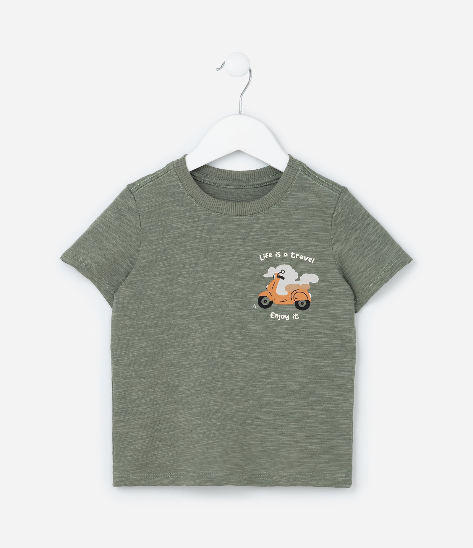 Camiseta Infantil com Estampa Motinho - Tam 1 a 6 Anos Verde 1
