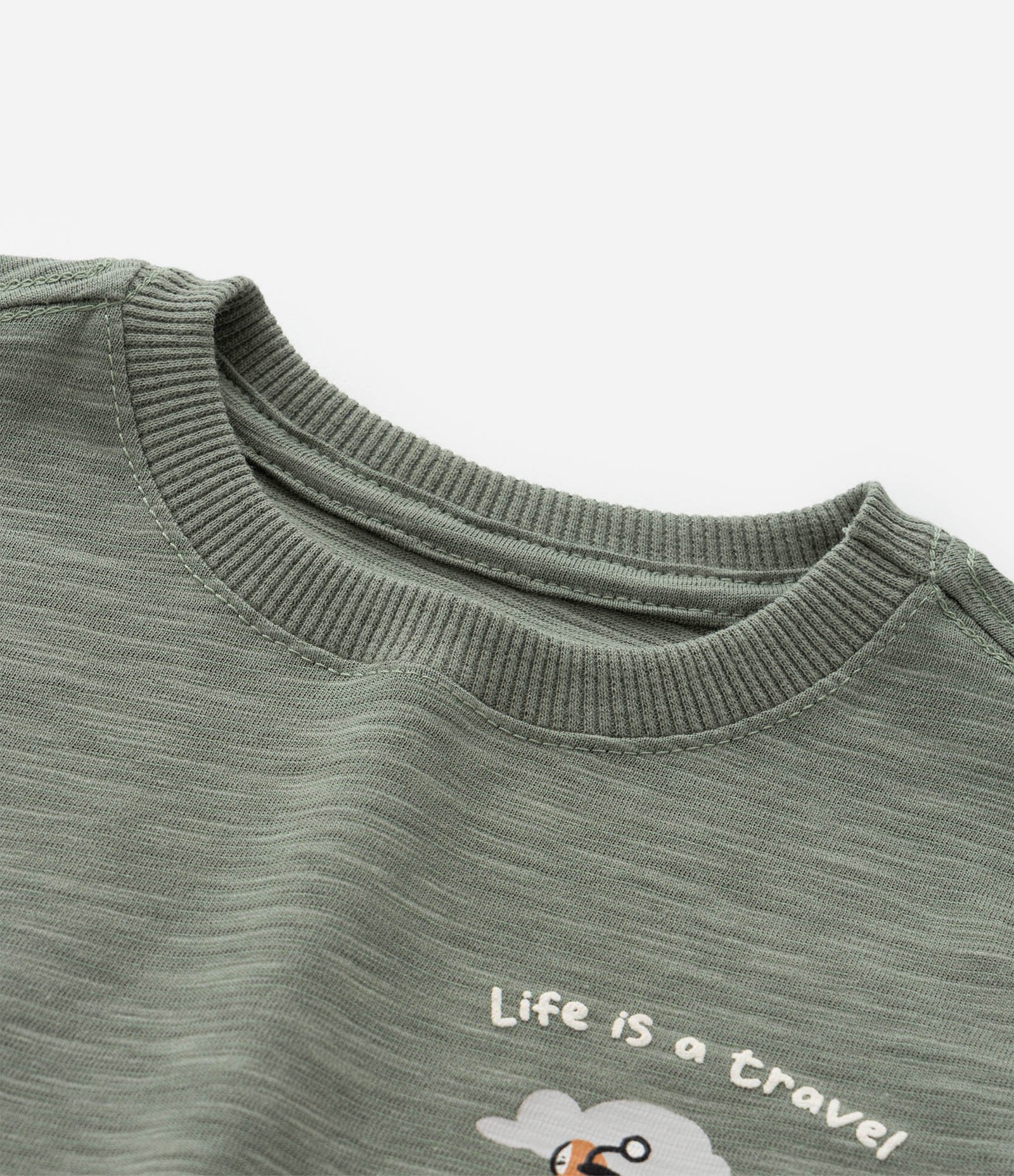 Camiseta Infantil com Estampa Motinho - Tam 1 a 6 Anos Verde 4