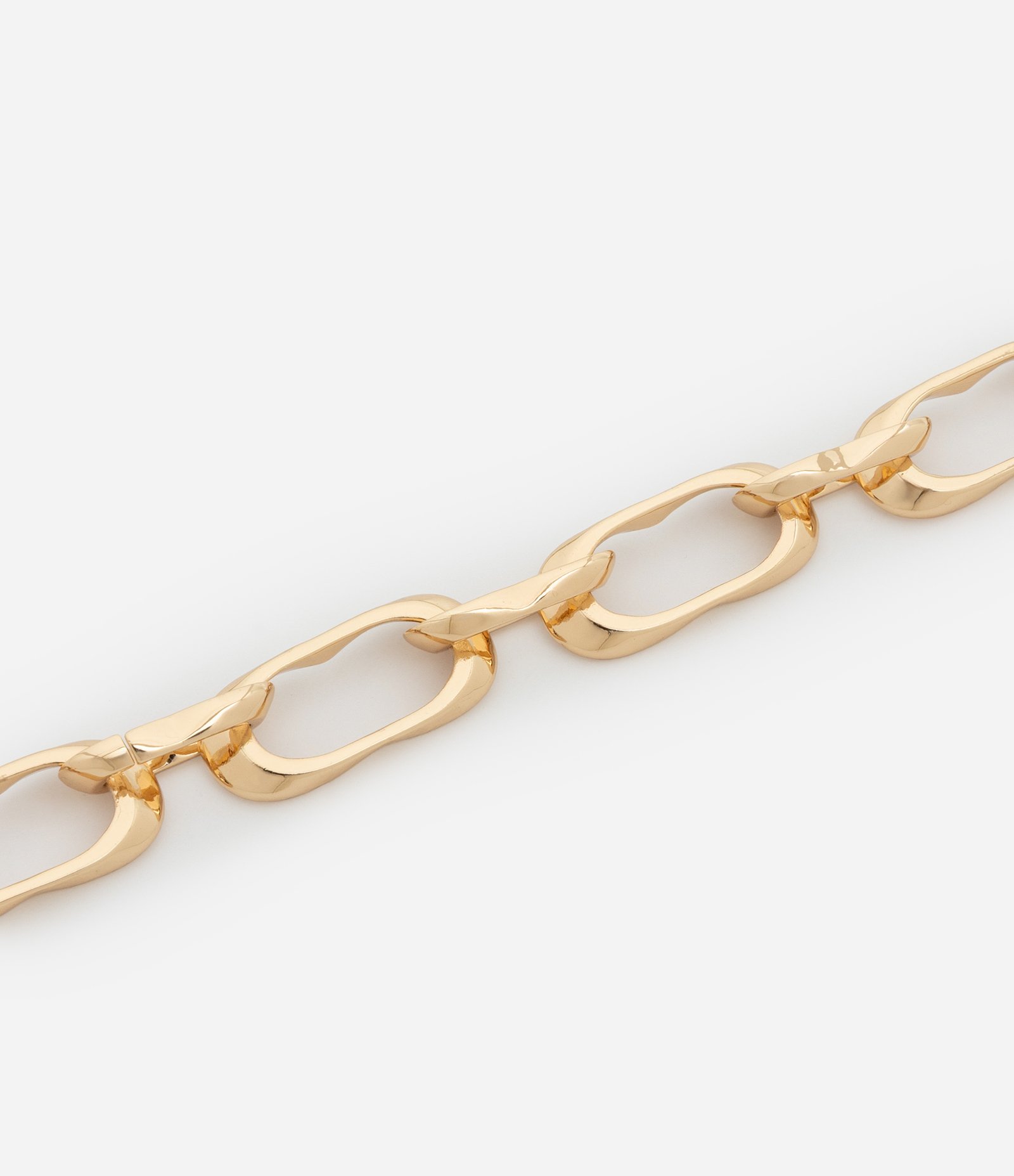 Pulseira de Metal com Elos Orgânicos Dourado 2