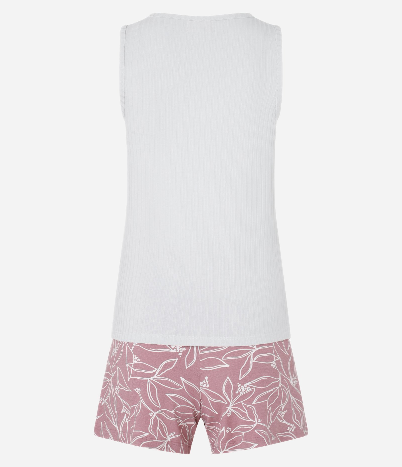 Pijama Short Doll em Ribana com Botões e Estampa de Folhagem Multicores 5