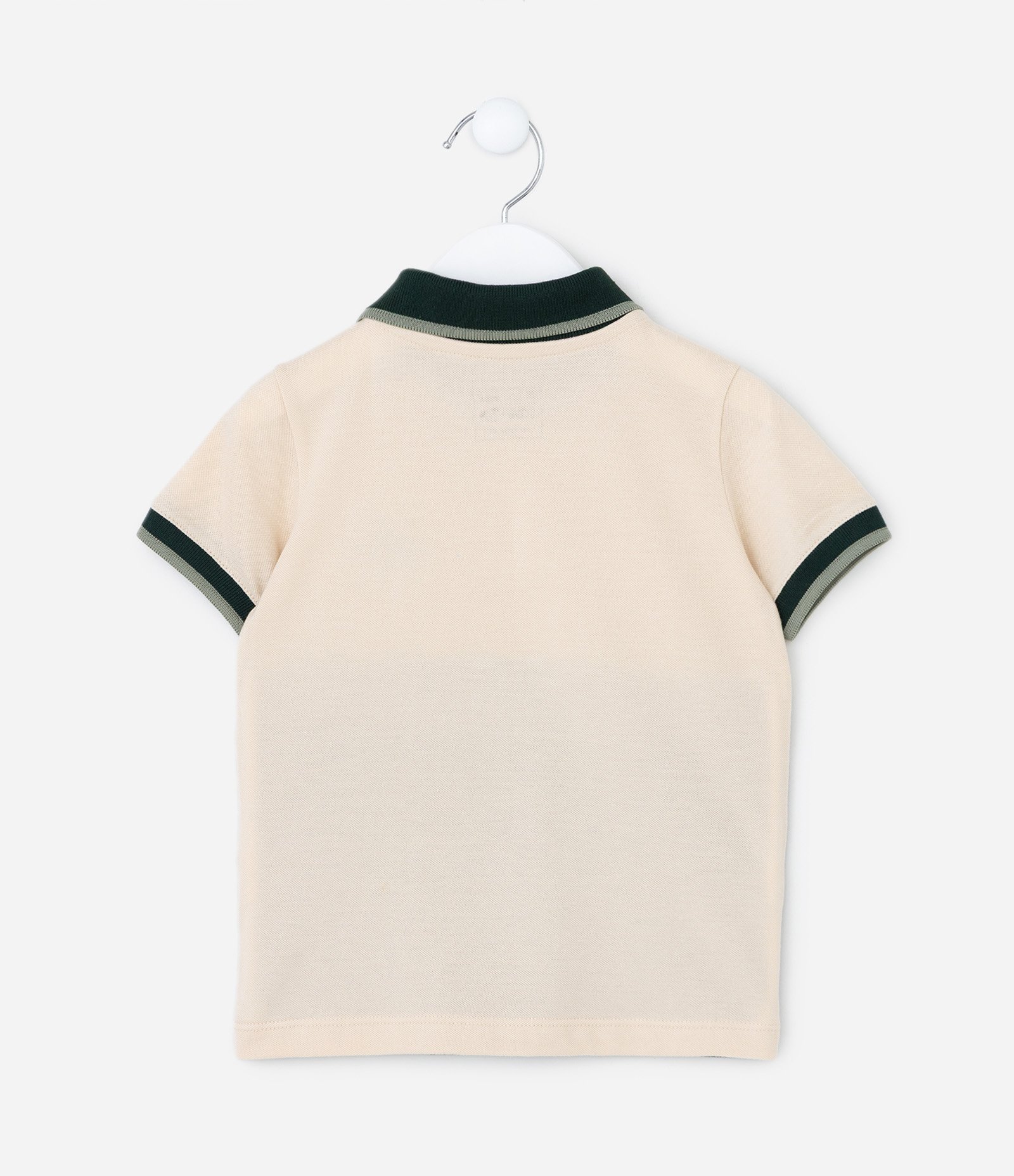 Camiseta Polo Infantil com Bordado Friends - Tam 1 a 6 Anos Bege 2