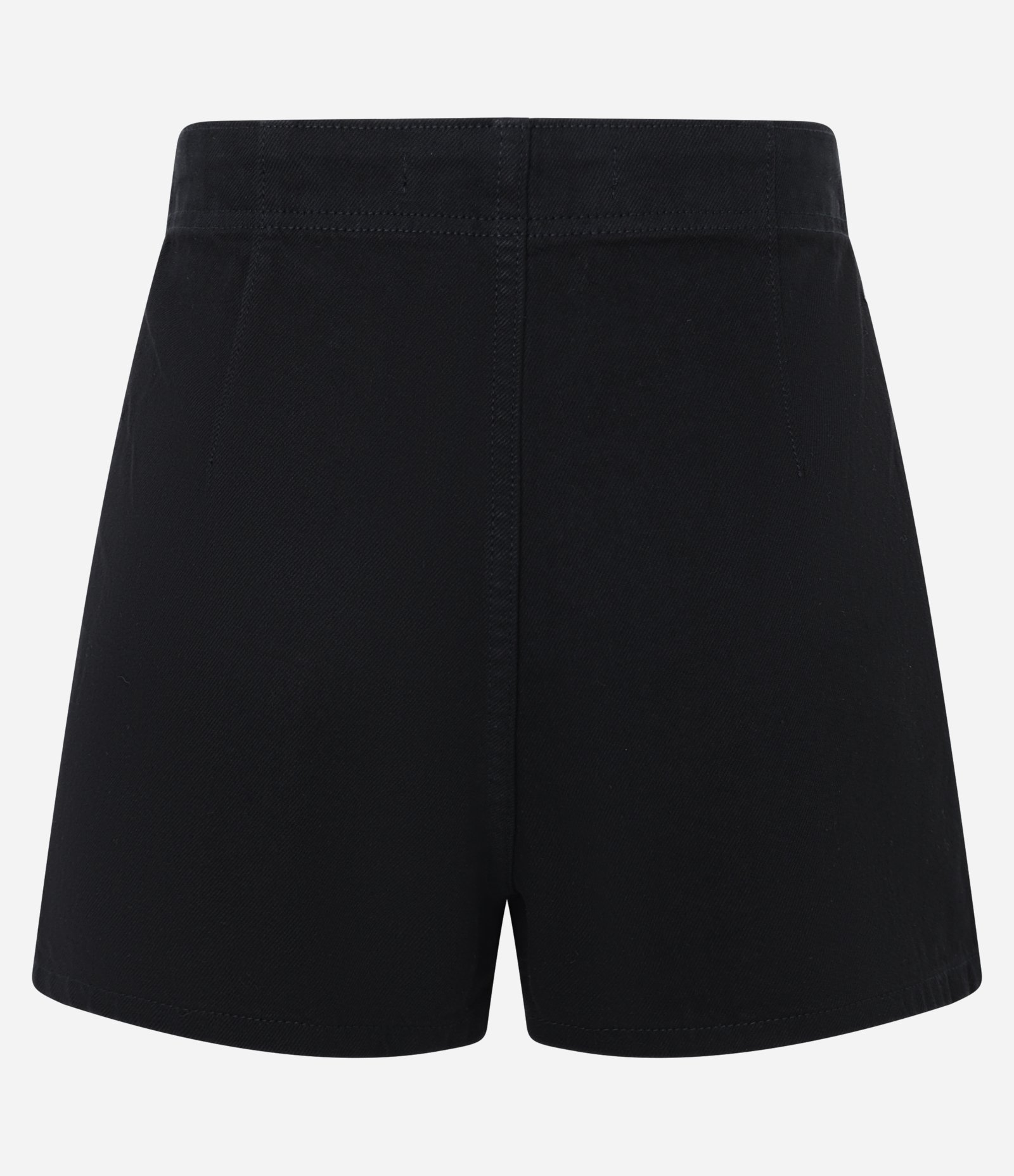 Short Saia em Sarja com Botões e Bolso Acessório Preto 2