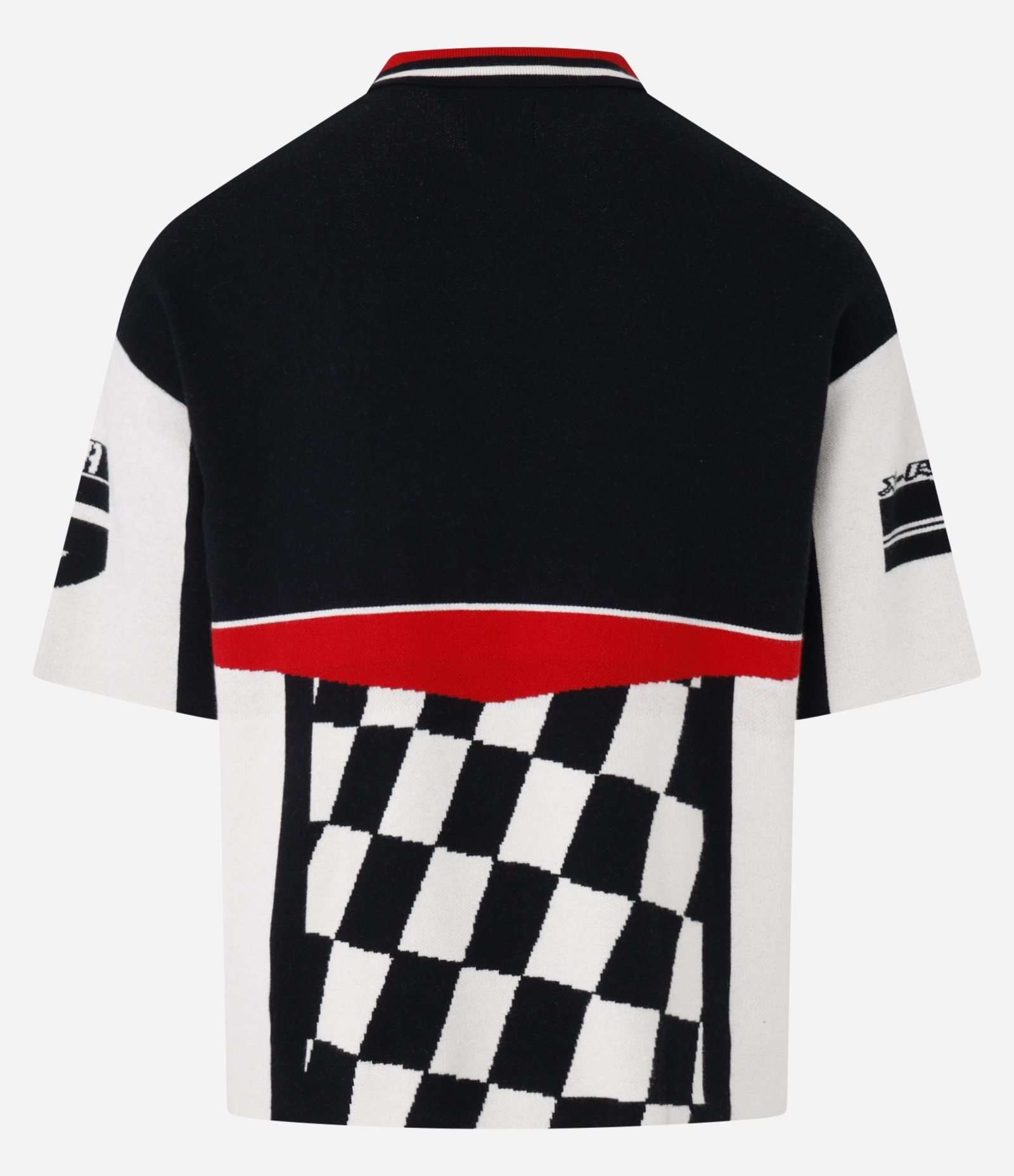 Camisa Polo Boxy em Tricô com Zíper na Gola e Estampa Automobilismo Preto 8