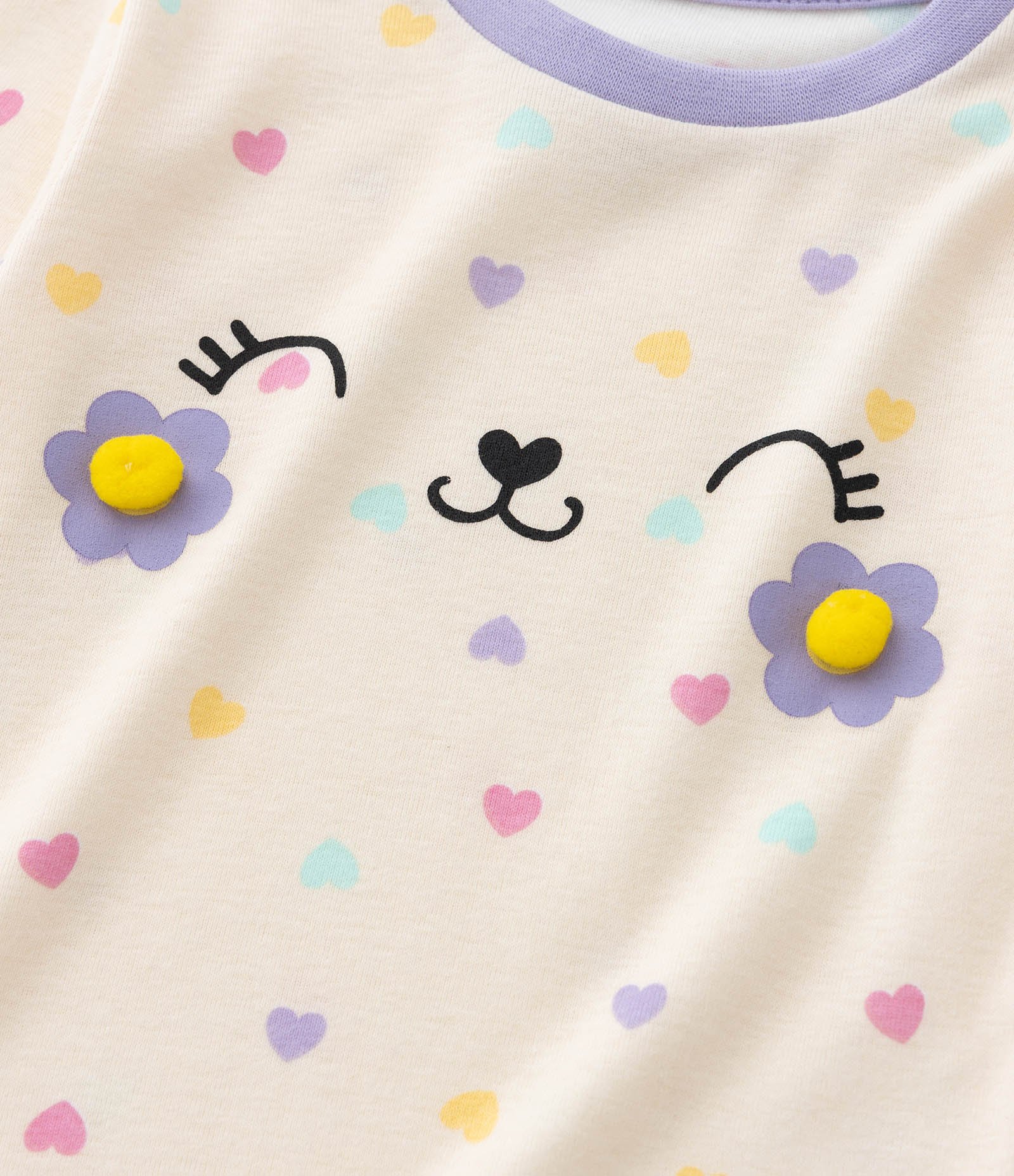 Pijama Infantil em Ribana com Estampa Carinha Fofinha - Tam 1 a 4 Anos Amarelo 8