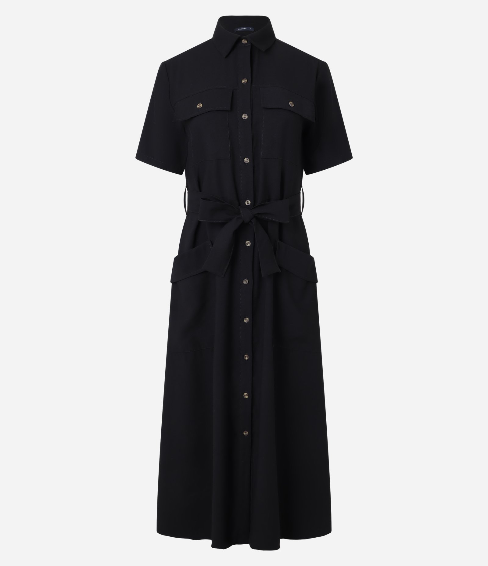 Vestido Midi em Sarja com Bolsos Utilitários e Amarração 6