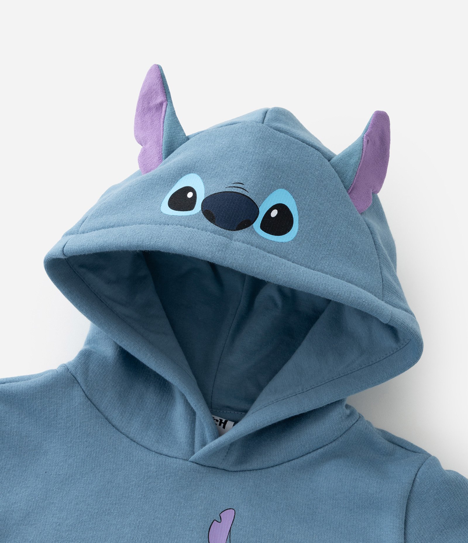Casaco Infantil com Capuz e Orelhinhas do Stitch - Tam 4 a 10 Anos Azul 8