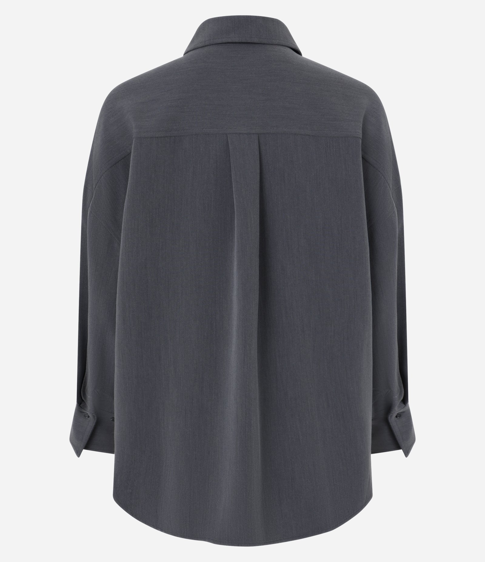 Camisa Oversized Alfaiatada com Punho Largo Cinza 7