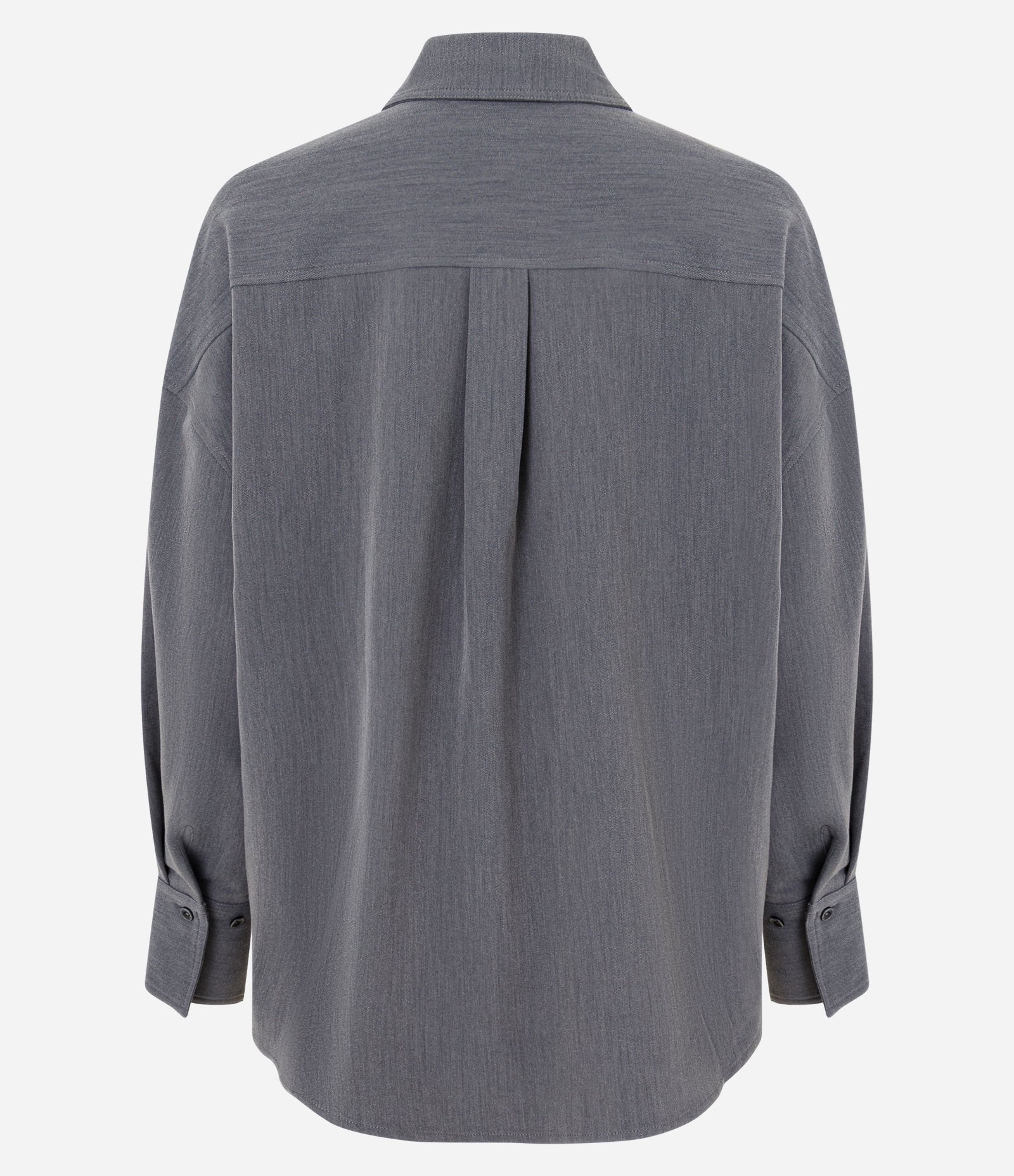 Camisa Oversized Alfaiatada com Punho Largo Cinza 8
