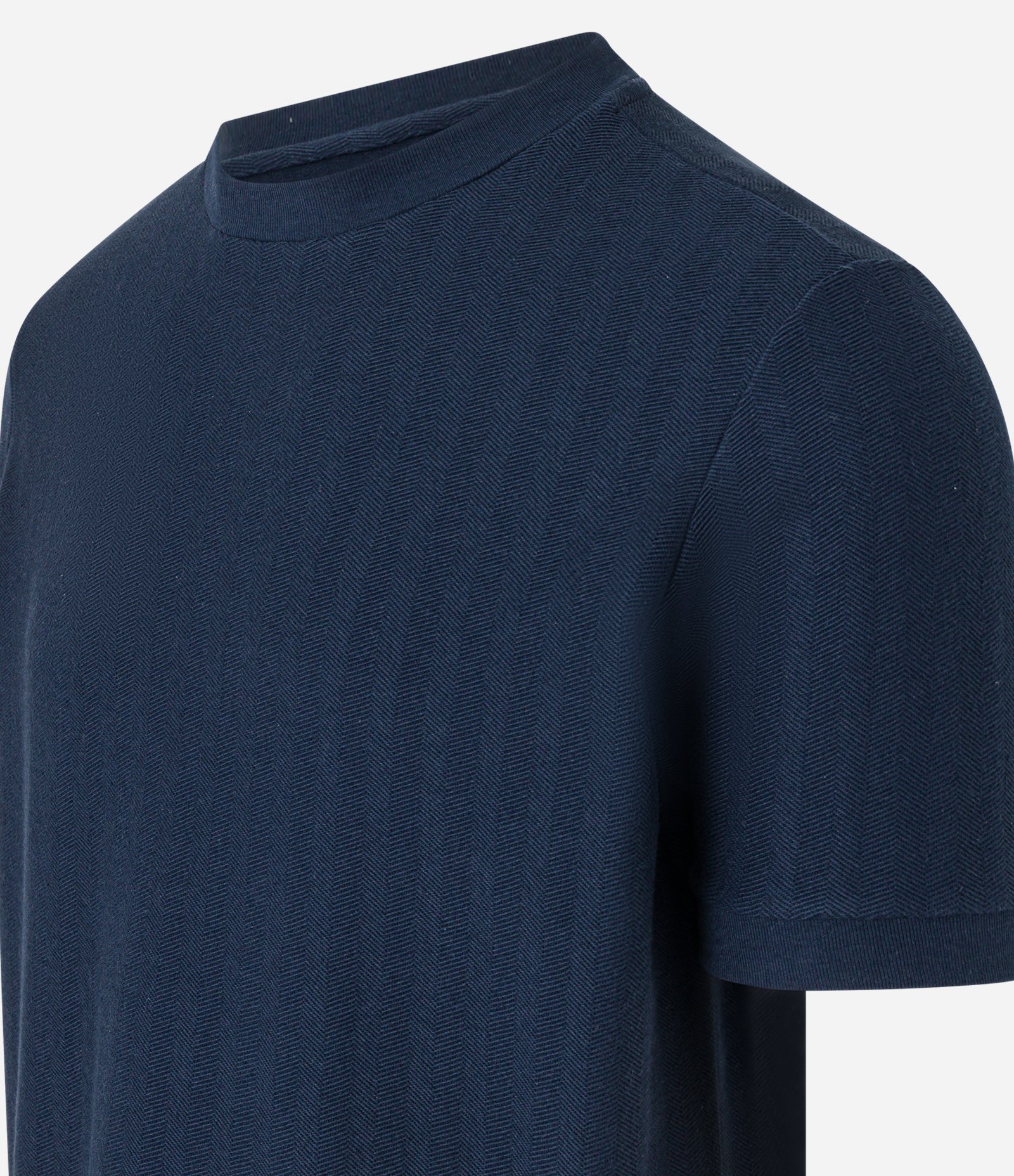 Camiseta Slim em Algodão com Textura Espinha de Peixe Azul 6