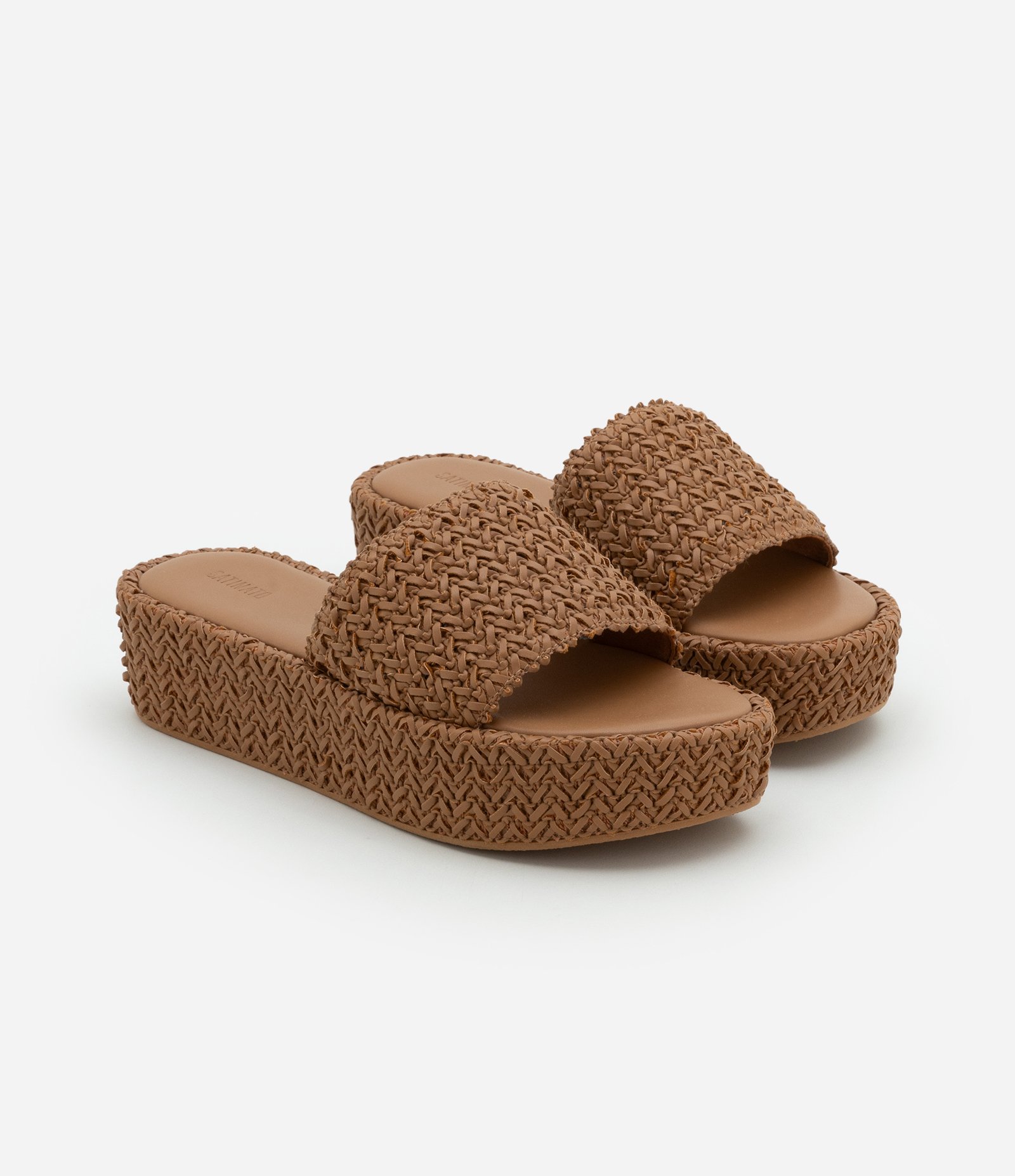 Sandália Flatform com Tressê Marrom 2