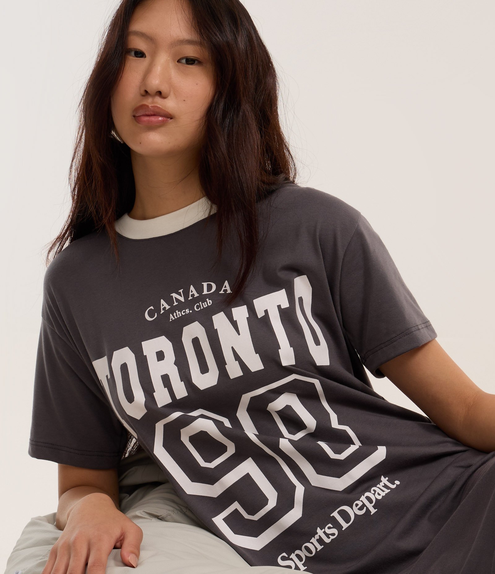 Vestido Midi T-shirt em Algodão com Estampa Cinza 3