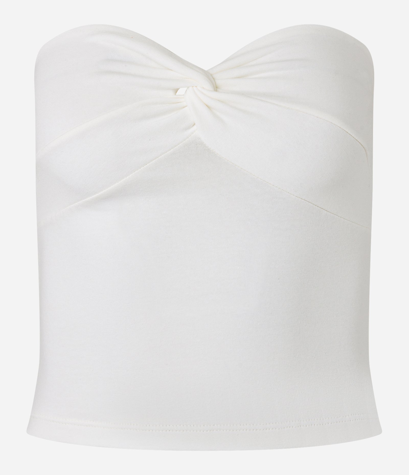 Blusa Tomara que Caia em Algodão com Detalhe de Nó no Decote Branco 5