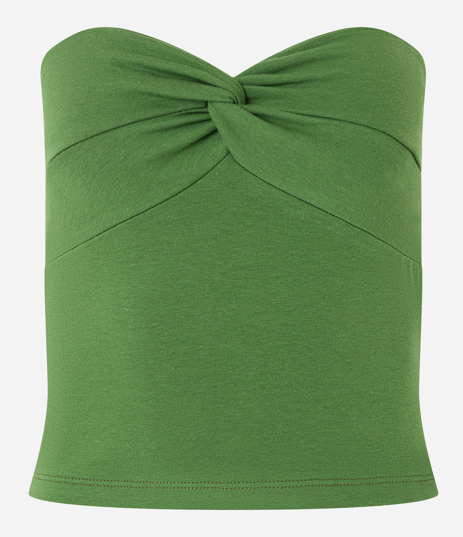 Blusa Tomara que Caia em Algodão com Detalhe de Nó no Decote Verde 4