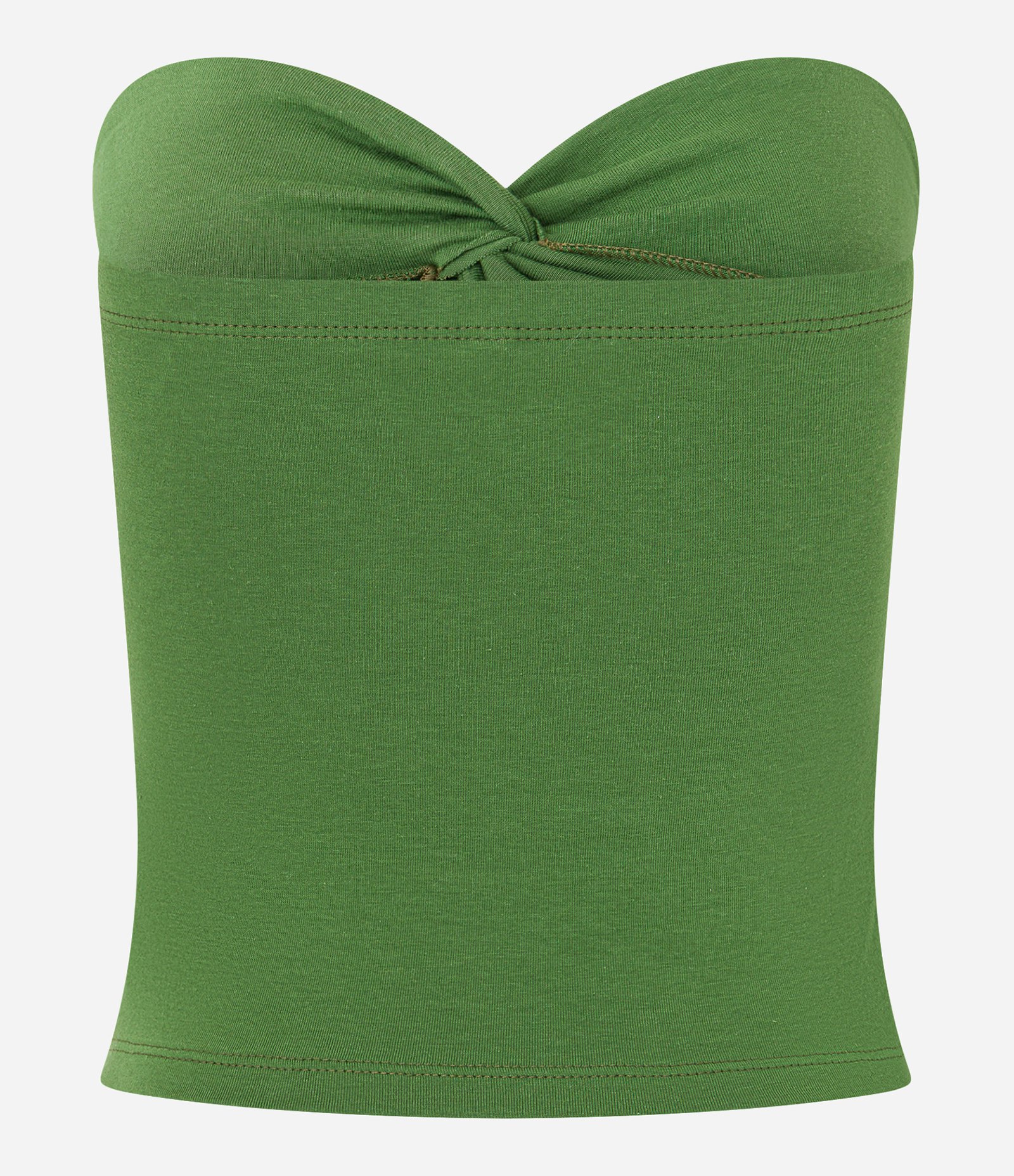 Blusa Tomara que Caia em Algodão com Detalhe de Nó no Decote Verde 5