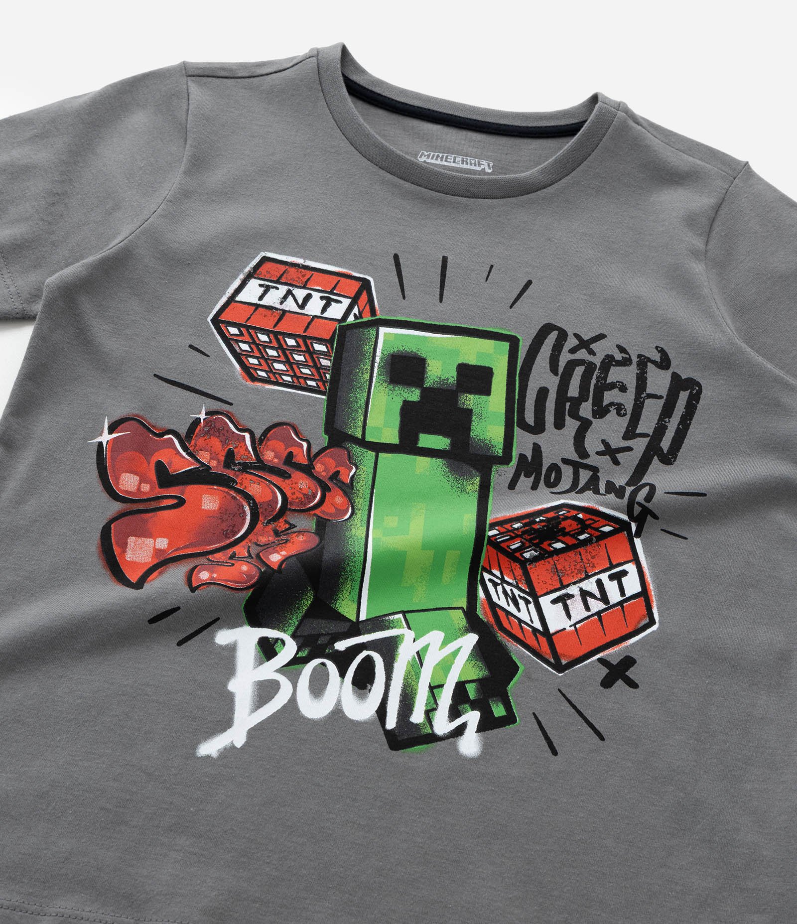 Pijama Infantil em Algodão com Estampa Minecraft - Tam 6 a 14 Anos Cinza/Preto 11