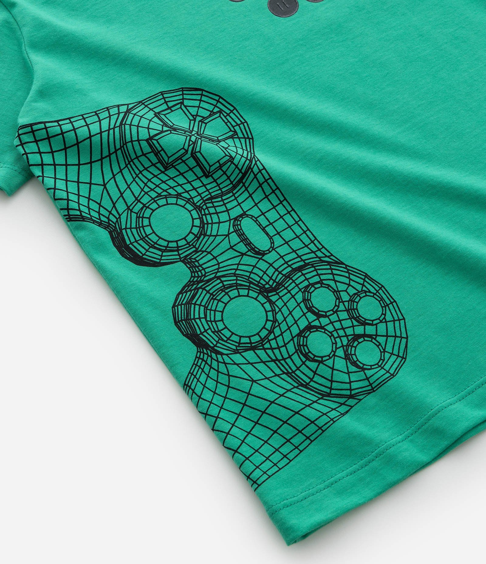 Pijama Infantil com Estampa Controle Gamer - Tam 6 ao 14 Verde/Preto 7