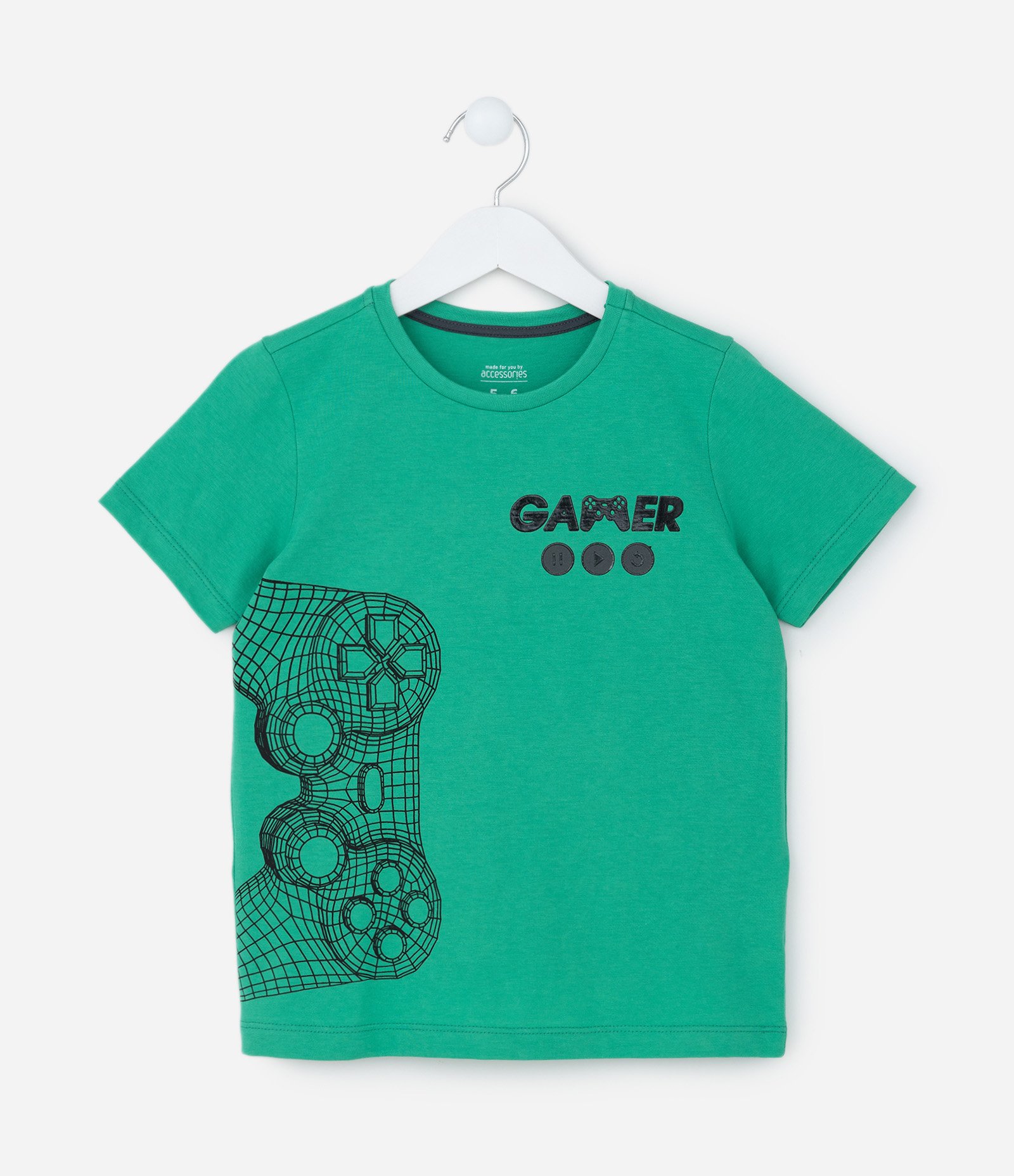 Pijama Infantil com Estampa Controle Gamer - Tam 6 ao 14 Verde/Preto 2