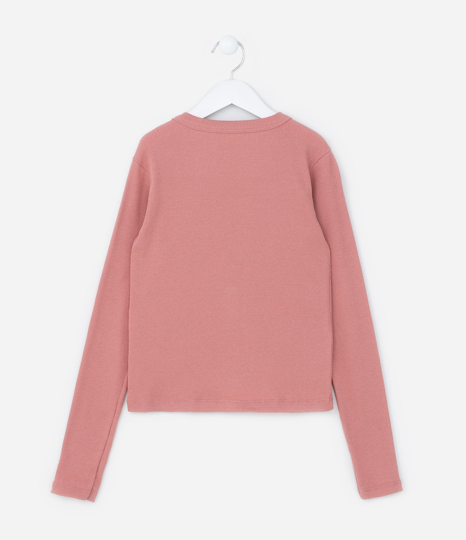 Camiseta Infantil Canelada com Bordado da Angel - Tam 5 a 14 Anos Rosa 2