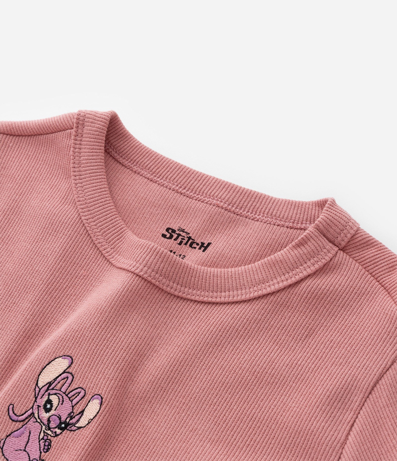 Camiseta Infantil Canelada com Bordado da Angel - Tam 5 a 14 Anos Rosa 5