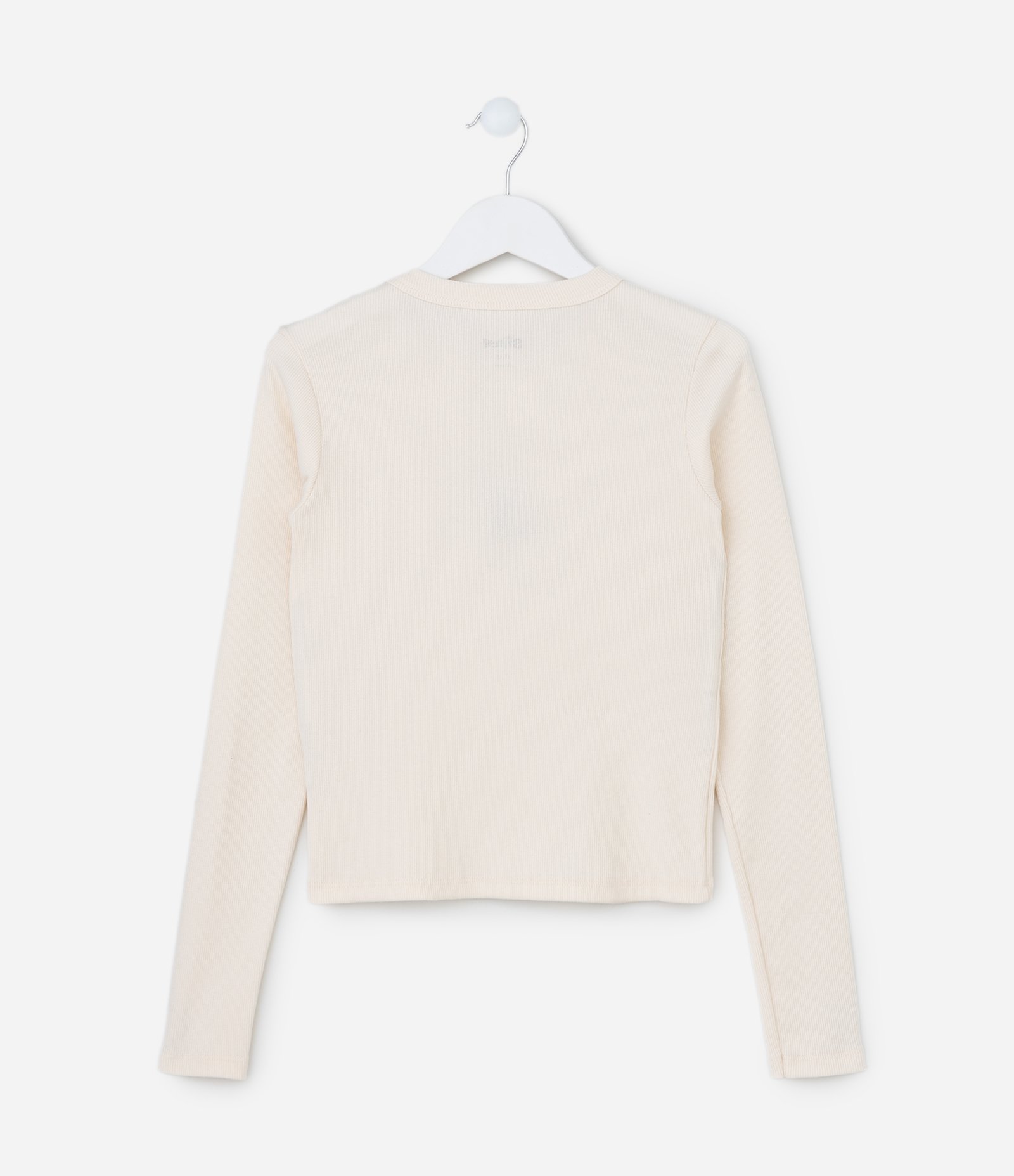 Camiseta Infantil Canelada com Bordado do Stitch - Tam 5 a 14 Anos Bege 2