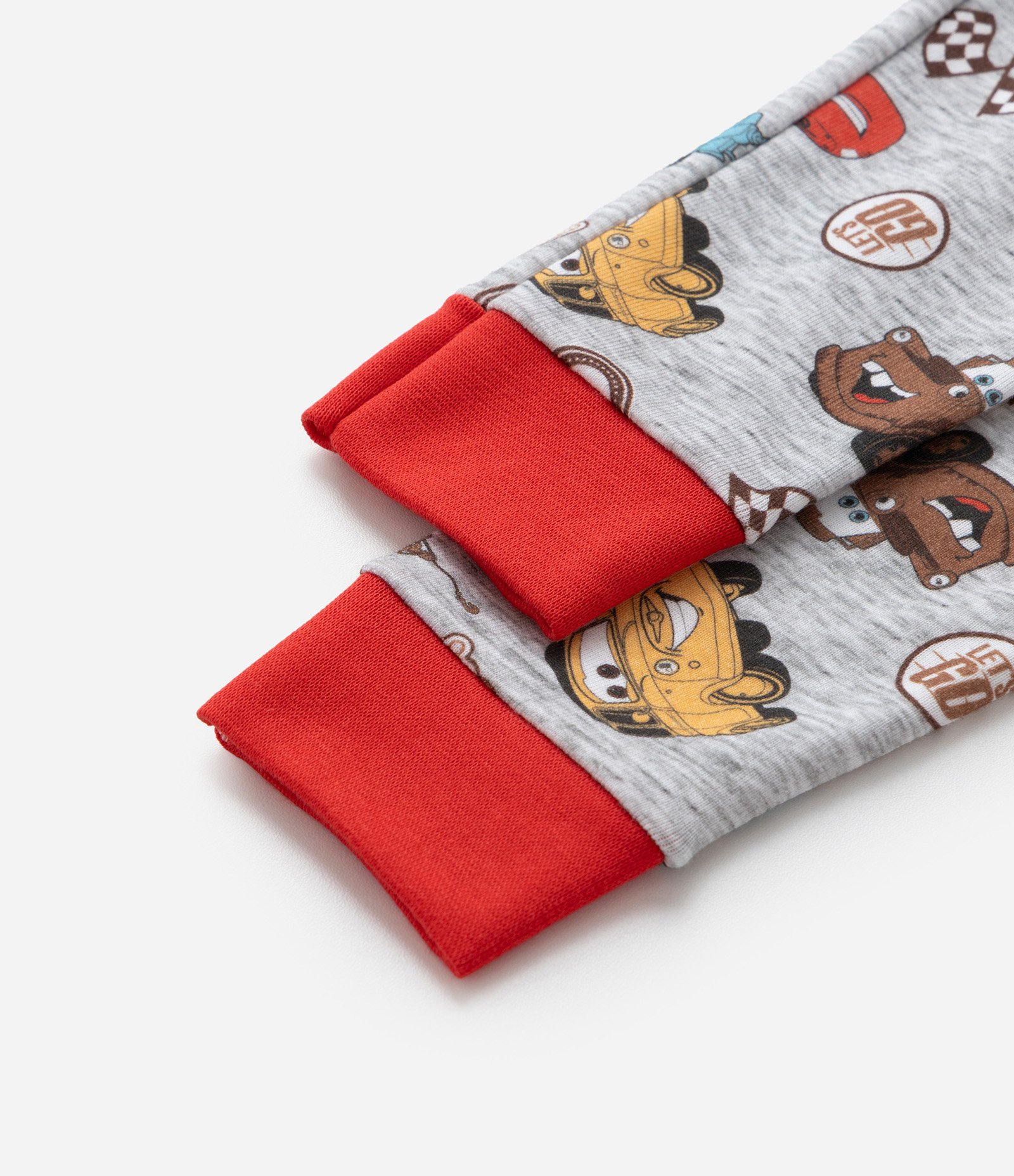 Pijama Infantil em Ribana com Carros - Tam 2 a 6 Anos Vermelho/Cinza 8