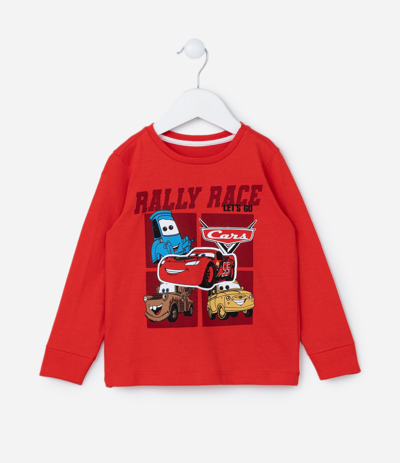 Pijama Infantil em Ribana com Carros - Tam 2 a 6 Anos Vermelho/Cinza 2