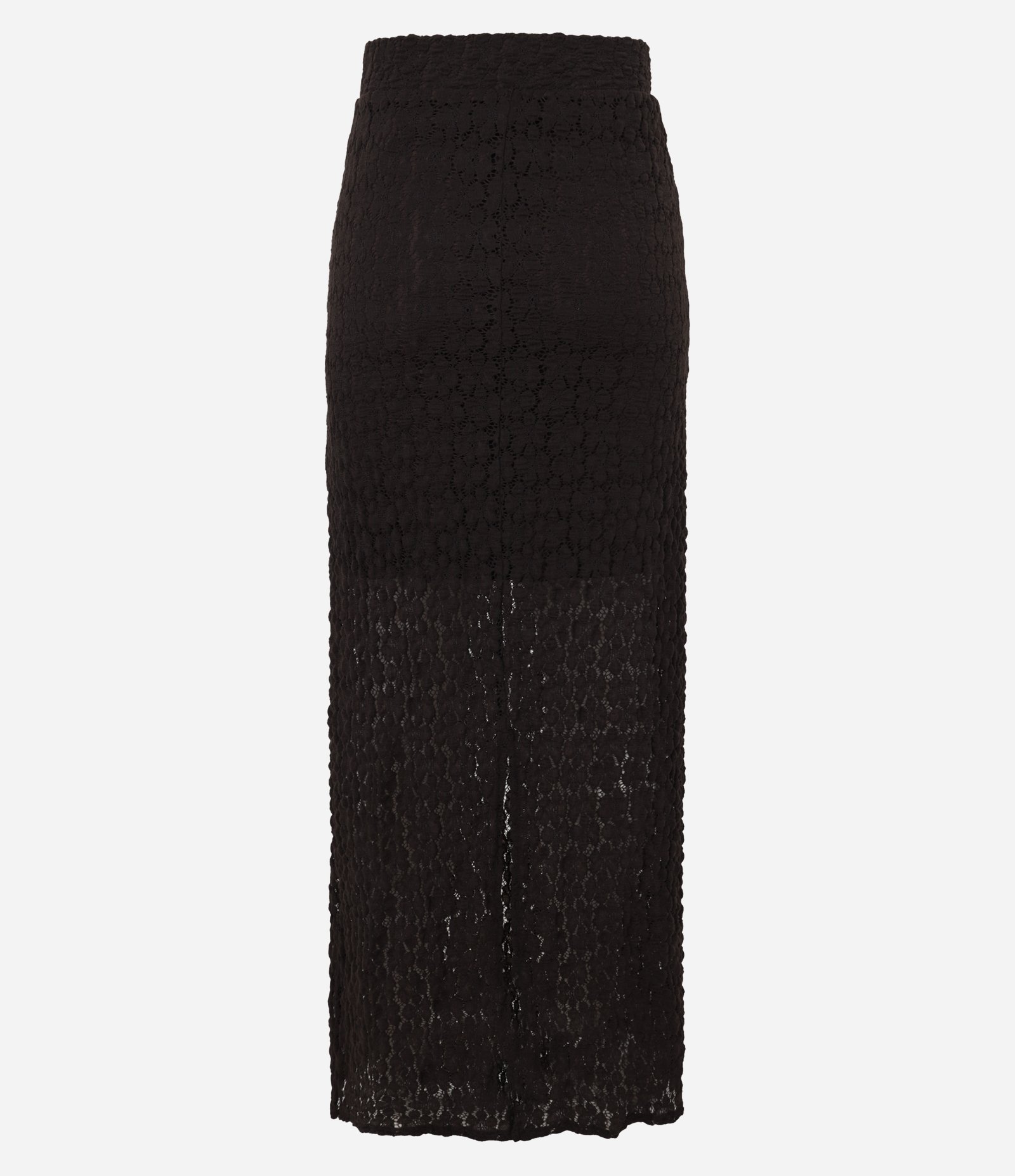 Saia Long Midi Reta Texturizada e com Fenda Marrom 8