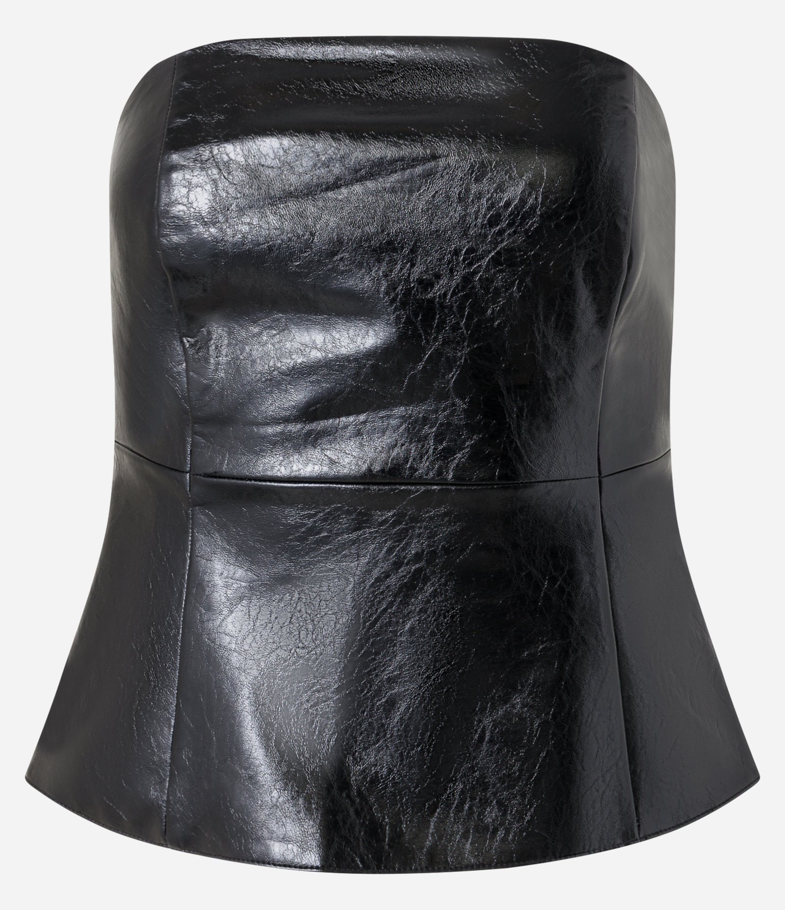 Blusa em Pu Cosertada Sem Manga e Zíper Lateral Preto 7