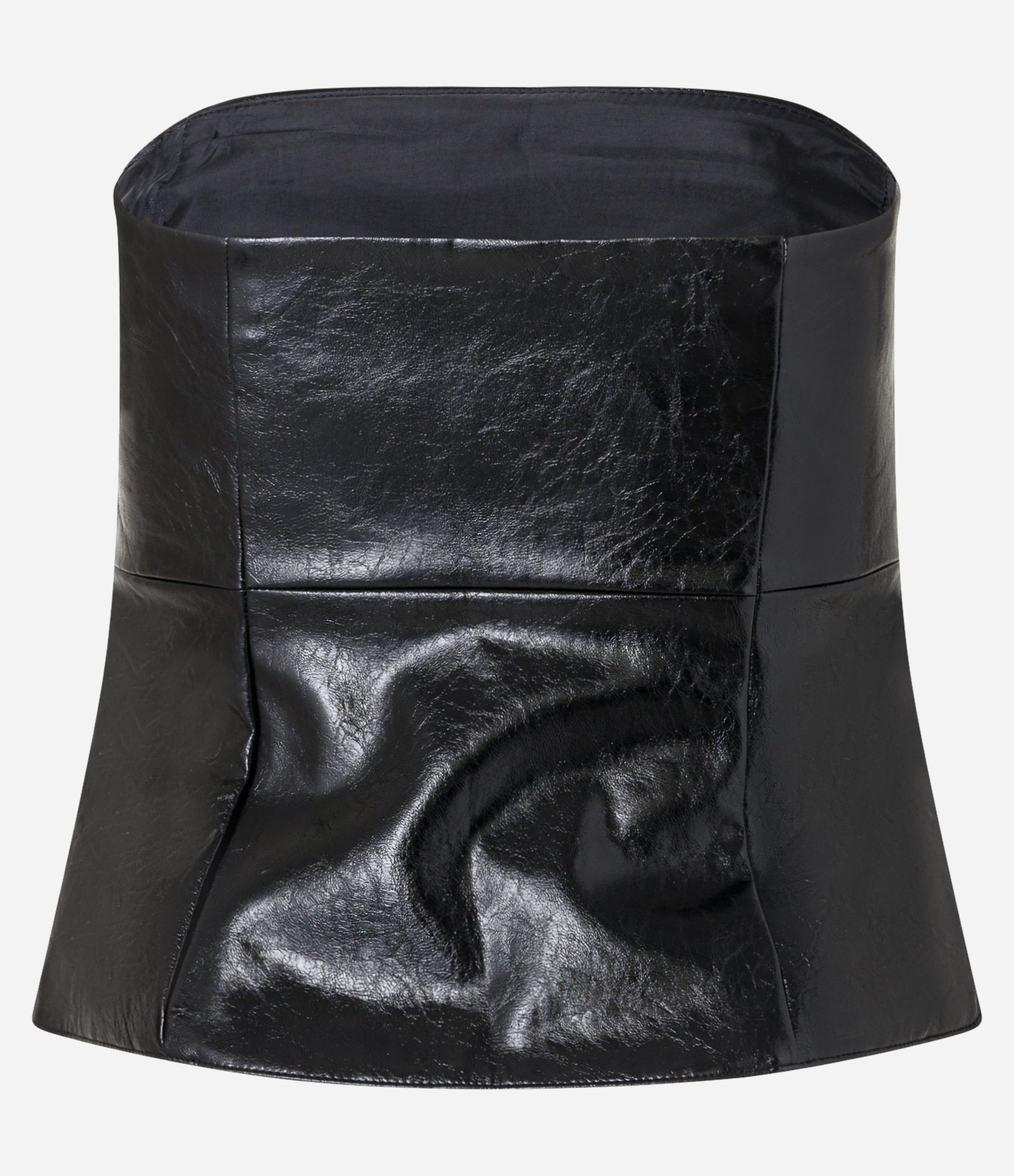 Blusa em Pu Cosertada Sem Manga e Zíper Lateral Preto 8