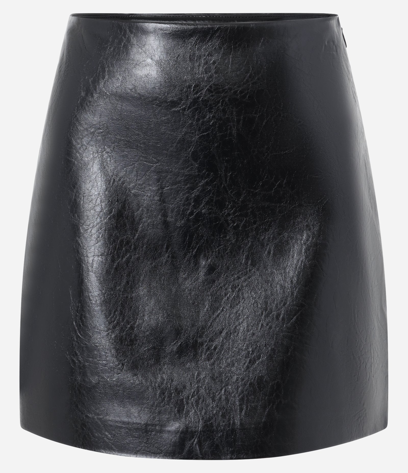 Saia Curta em PU Texturizada e Zíper Lateral Preto 6