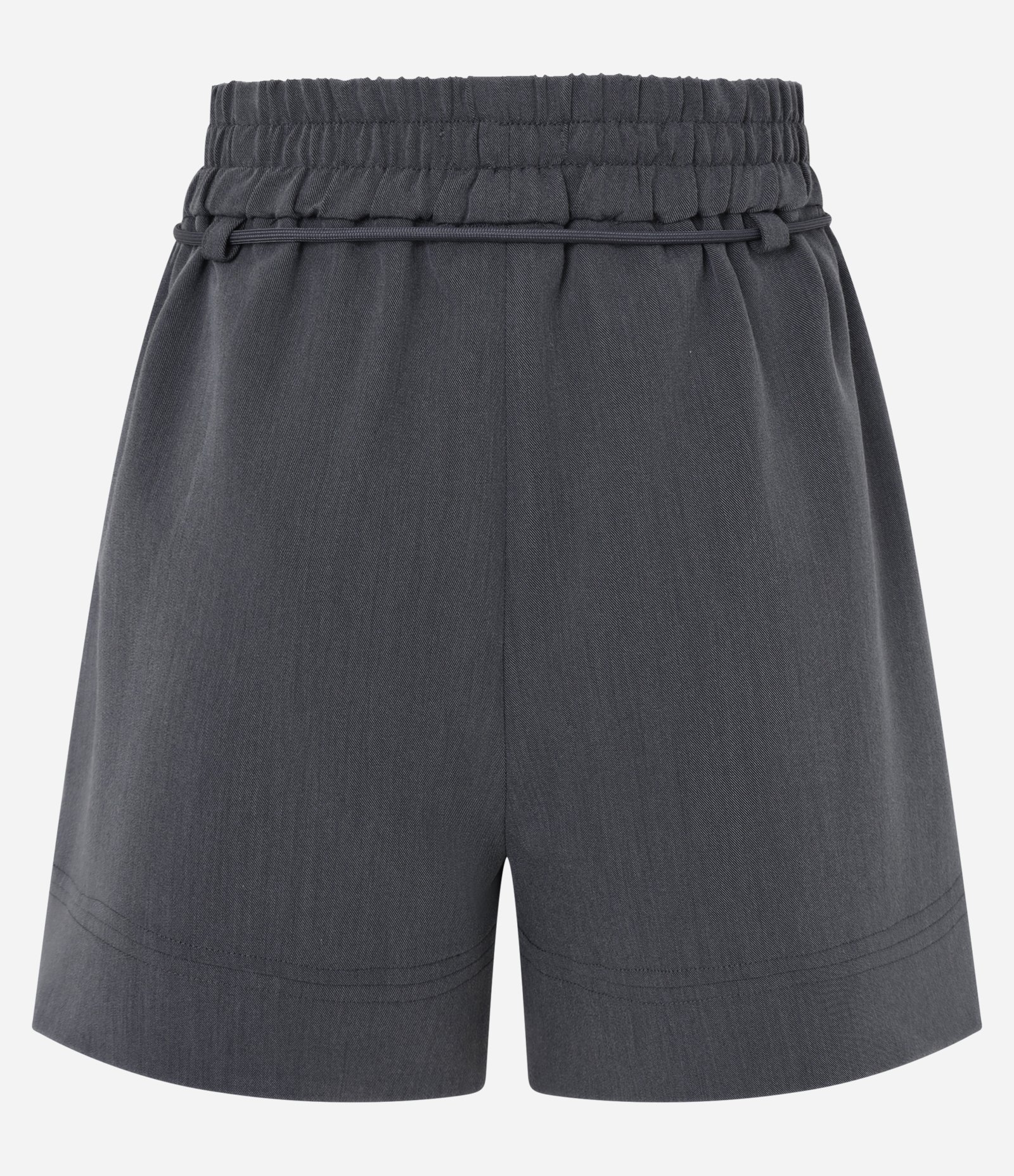 Short Alfaiatado Cintura Alta com Amarração e Elástico no Cós Cinza 6