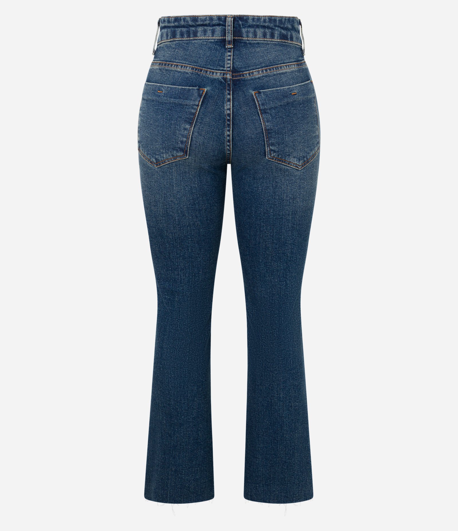 Calça Flare Cropped em Jeans com Barra a Fio Azul Escuro 7