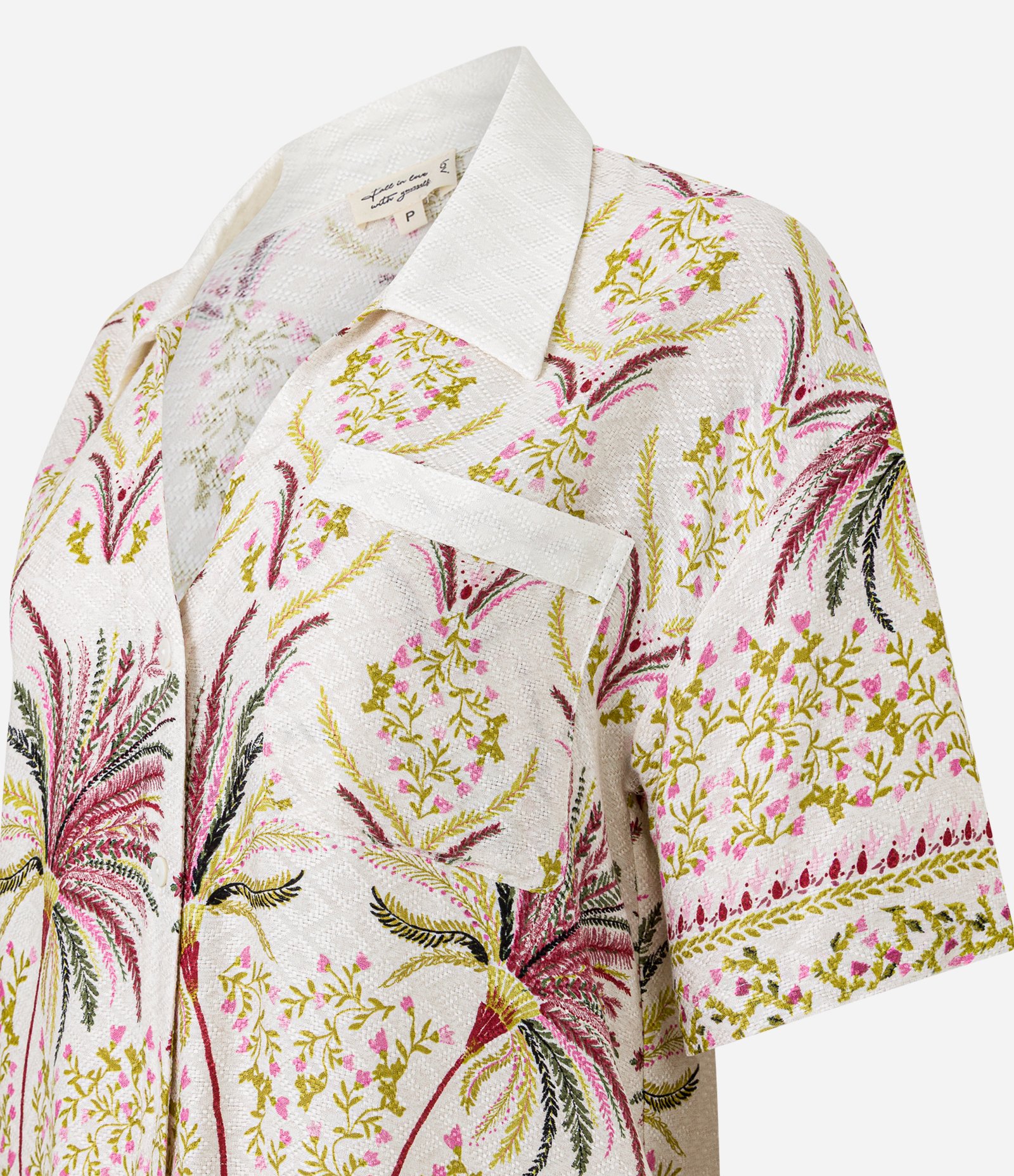 Pijama Short Doll Americano em Tricoline com Estampa Tropical Multicores 7