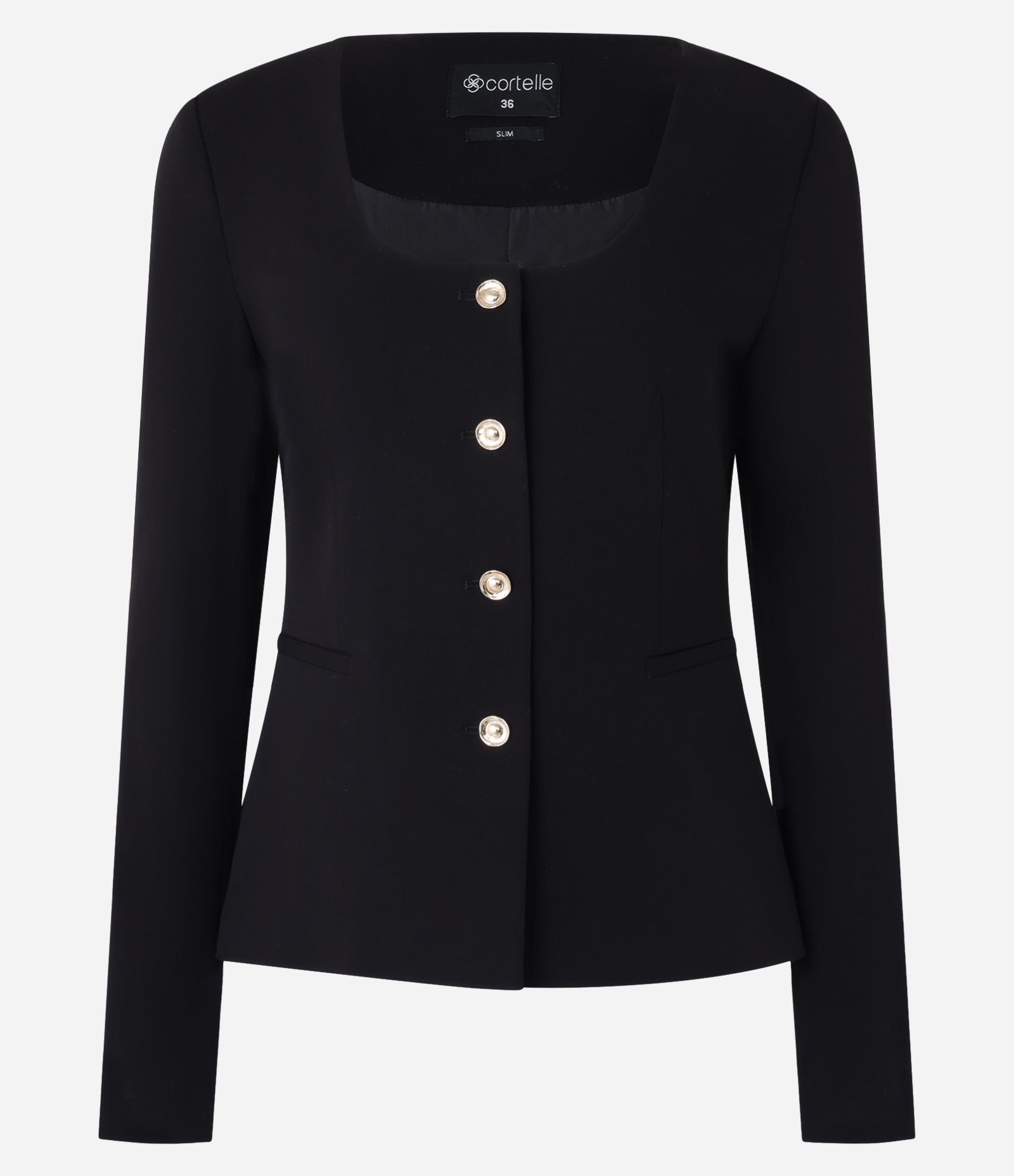 Blazer em Alfaiataria e Abotoamento Frontal Preto 5