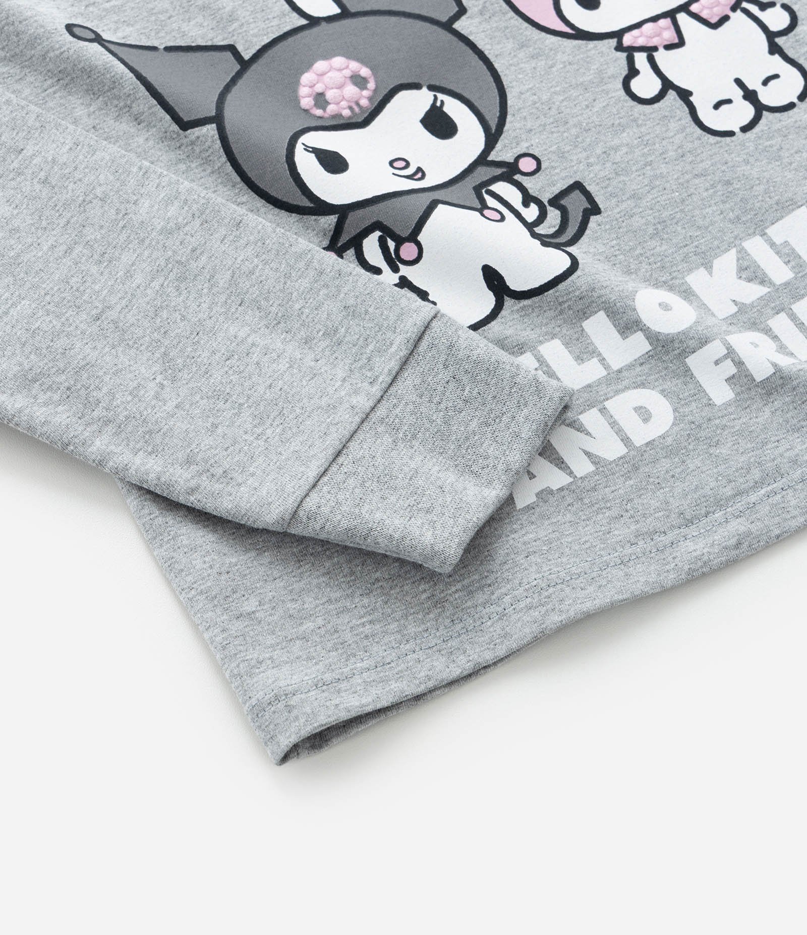 Pijama Infantil com Estampa Hello Kitty e Amigas - Tam 5 a14 Anos Cinza 10