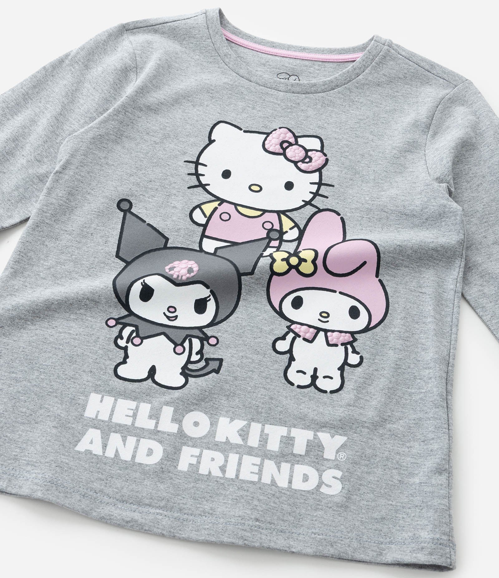 Pijama Infantil com Estampa Hello Kitty e Amigas - Tam 5 a14 Anos Cinza 11