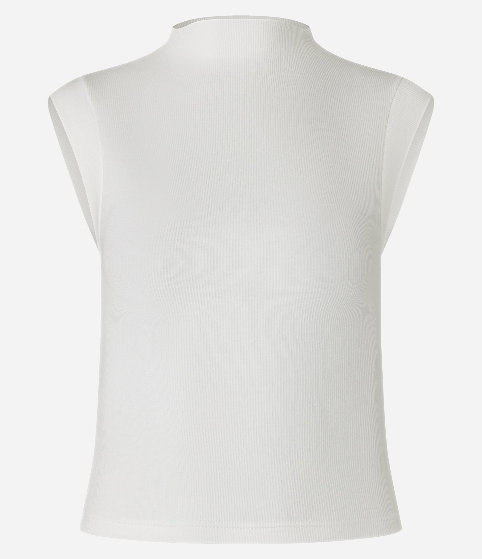 Blusa em Ribana com Golinha Alta e Cava Estendida Off White 4