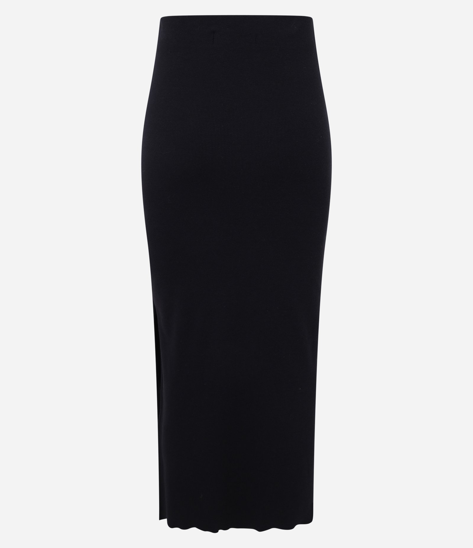 Saia Midi em Ribana com Barra Picot e Fenda Preto 3