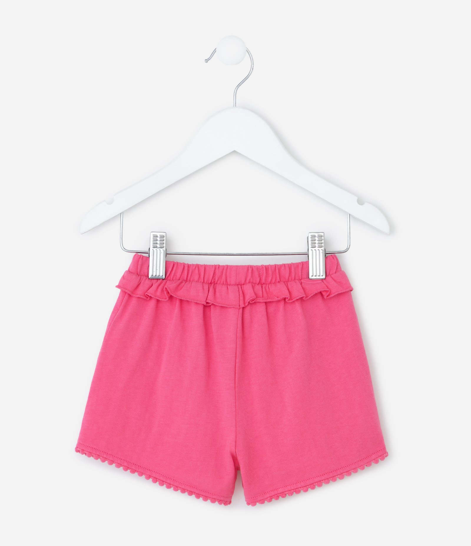 Short Infantil com Babadinho e Pompons - Tam 1 a 5 Anos Rosa 3