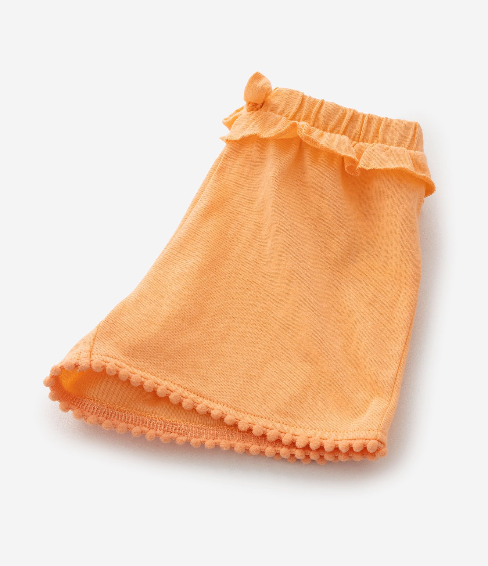 Short Infantil com Babadinho e Pompons - Tam 1 a 5 Anos Laranja 5
