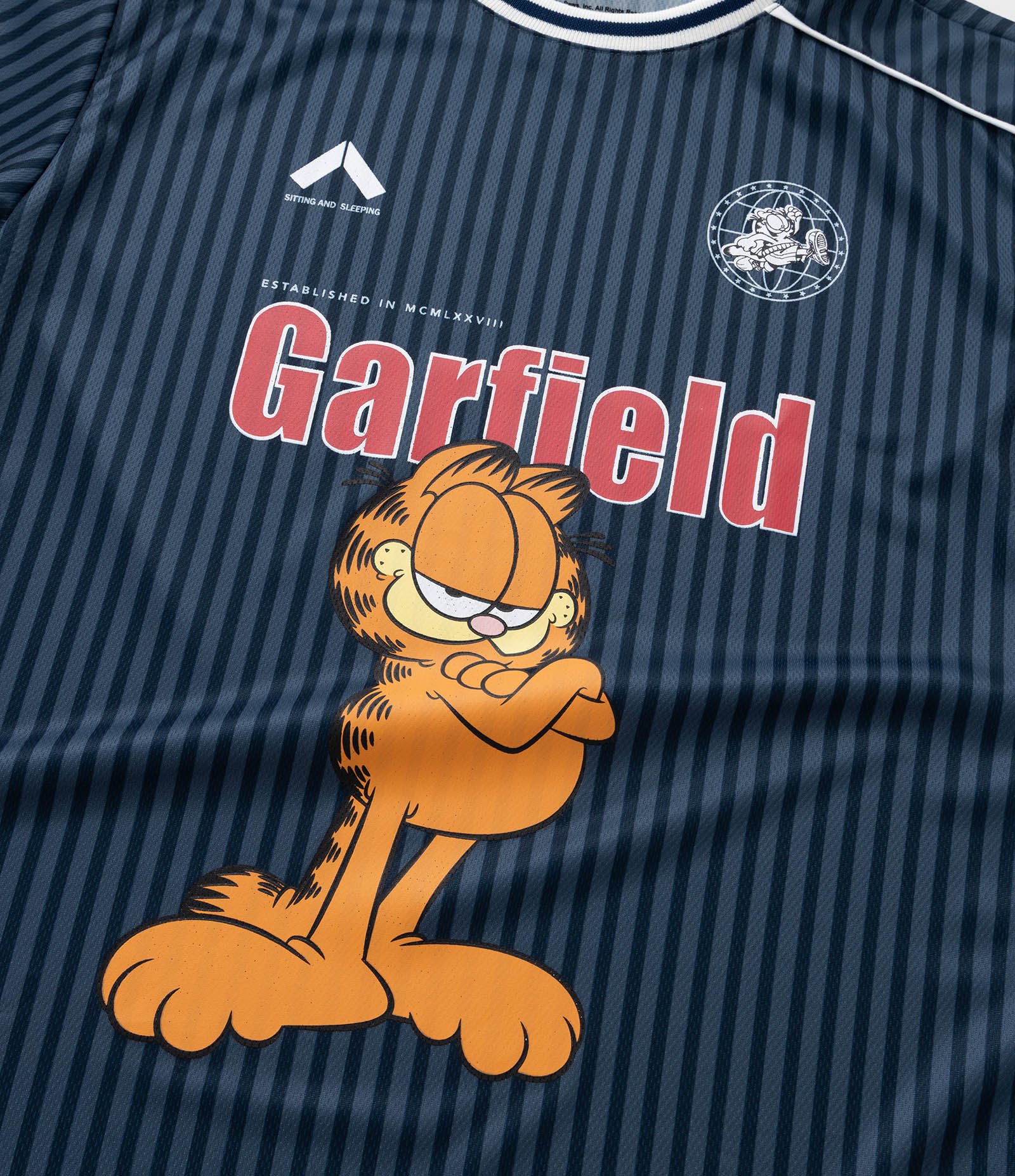 Camiseta Esportiva Relaxed Infantil com Estampa Garfield - Tam 5 a 14 Anos Azul 7