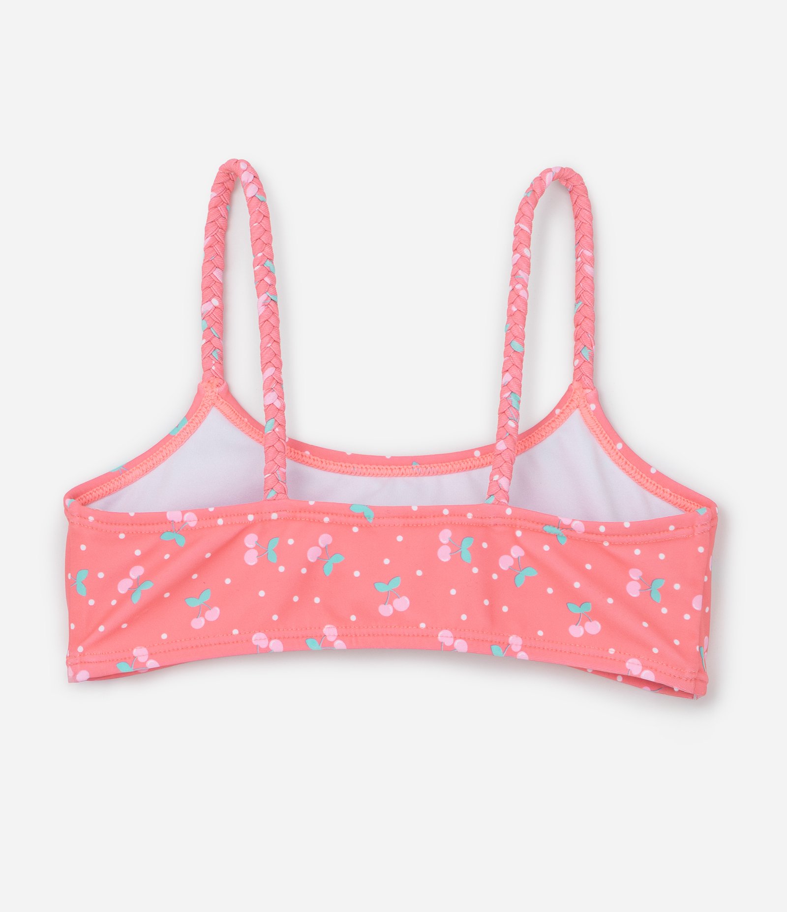 Biquíni Infantil em Microfibra com Estampa de Cerejas - Tam 1 a 4 Anos Laranja 4