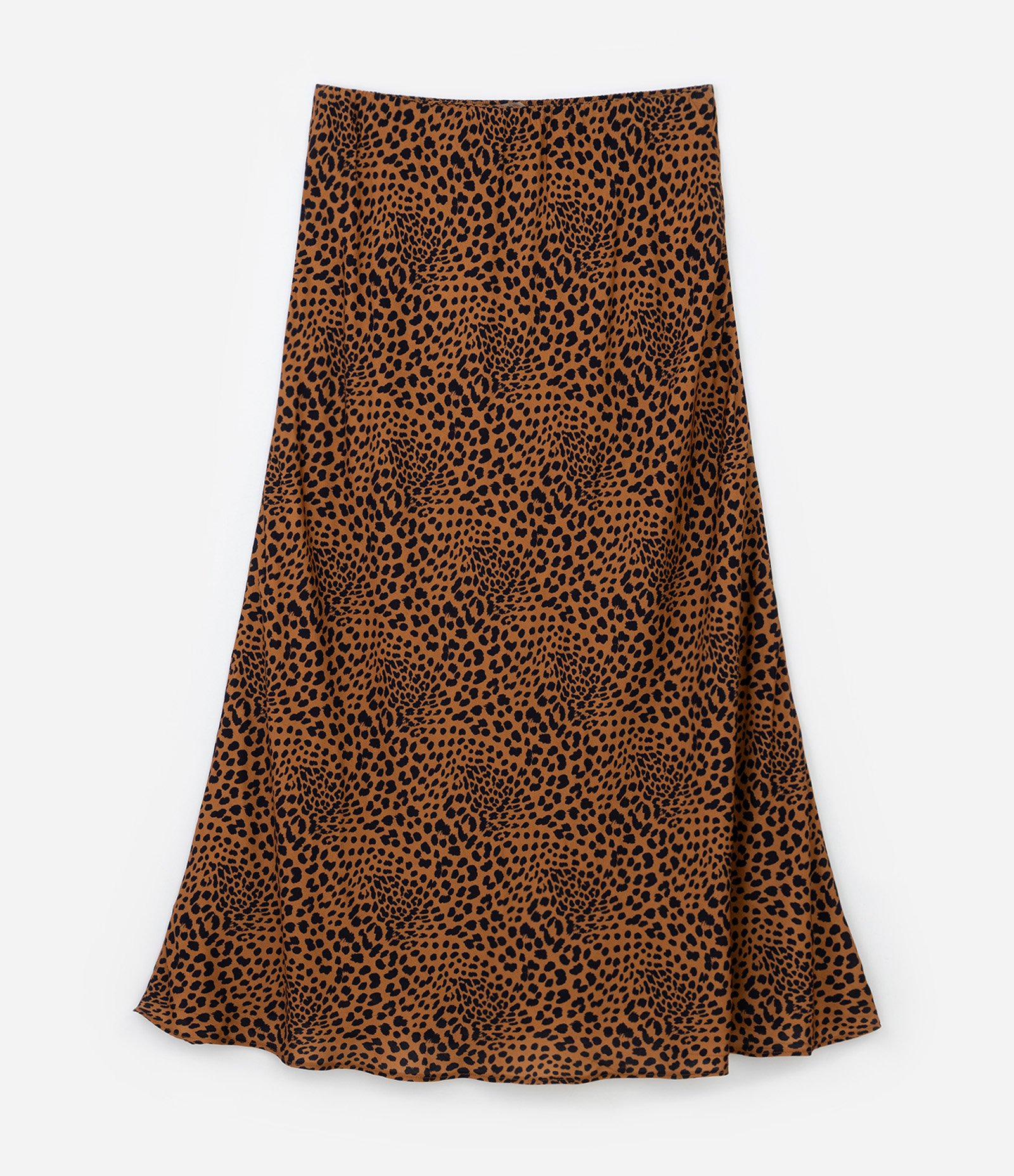Saia Longa em Viscose Animal Print Oncinha Curve & Plus Size Marrom 5