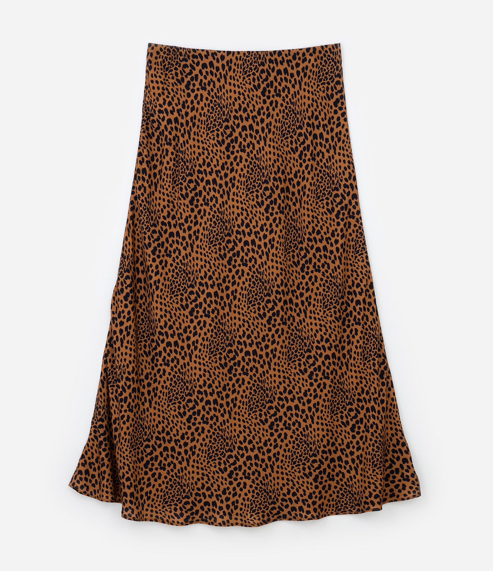 Saia Longa em Viscose Animal Print Oncinha Curve & Plus Size Marrom 6