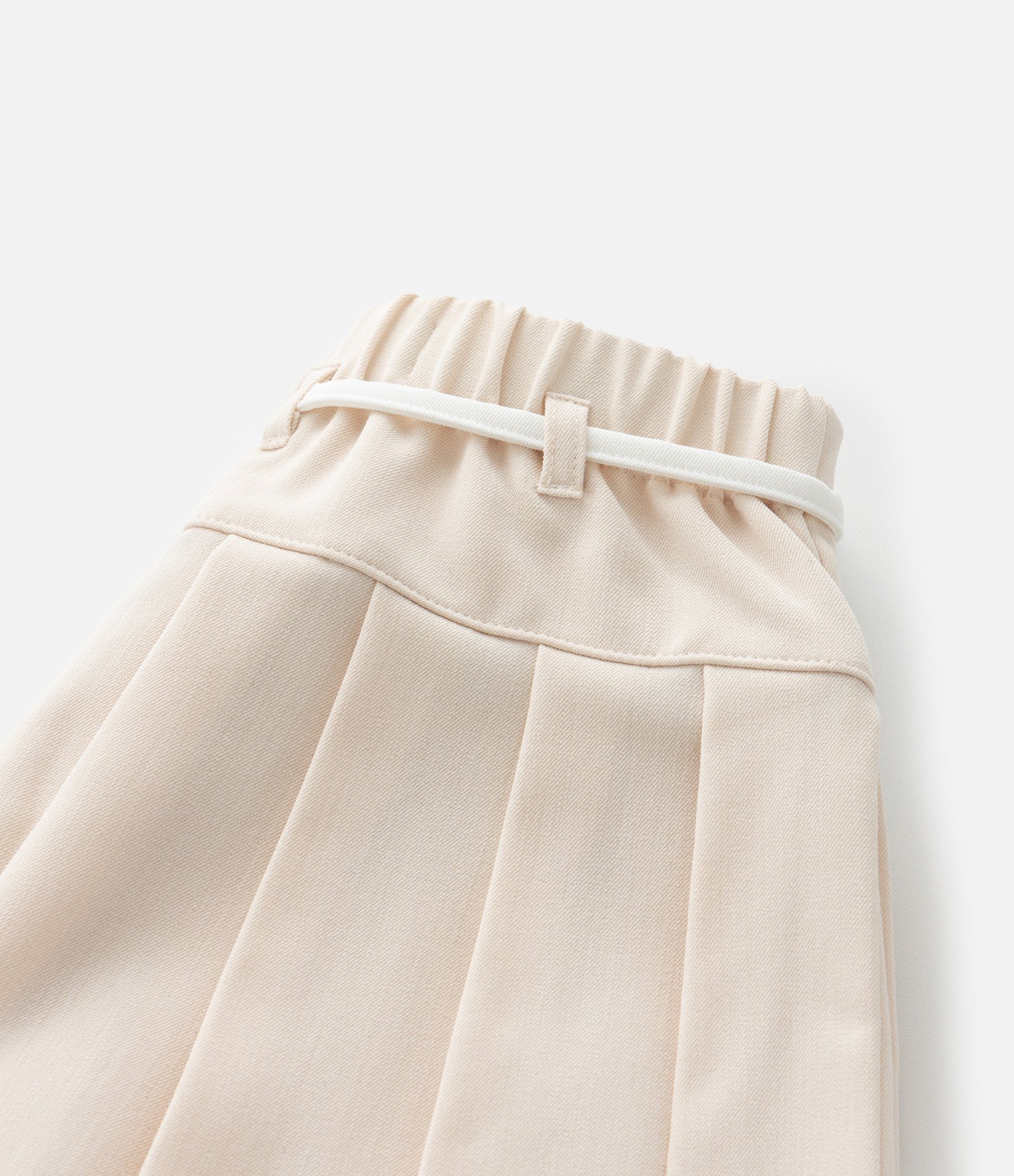 Saia Infantil em Alfaiataria com Pregas e Cintinho - Tam 5 A 14 Anos Bege 6