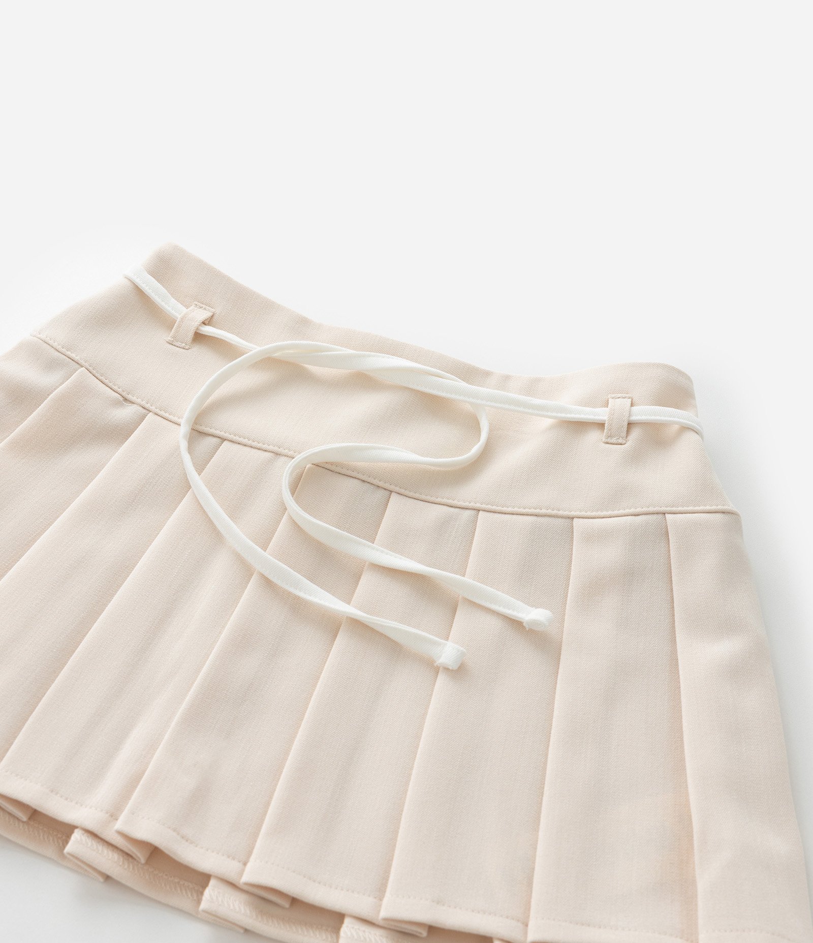 Saia Infantil em Alfaiataria com Pregas e Cintinho - Tam 5 A 14 Anos Bege 7
