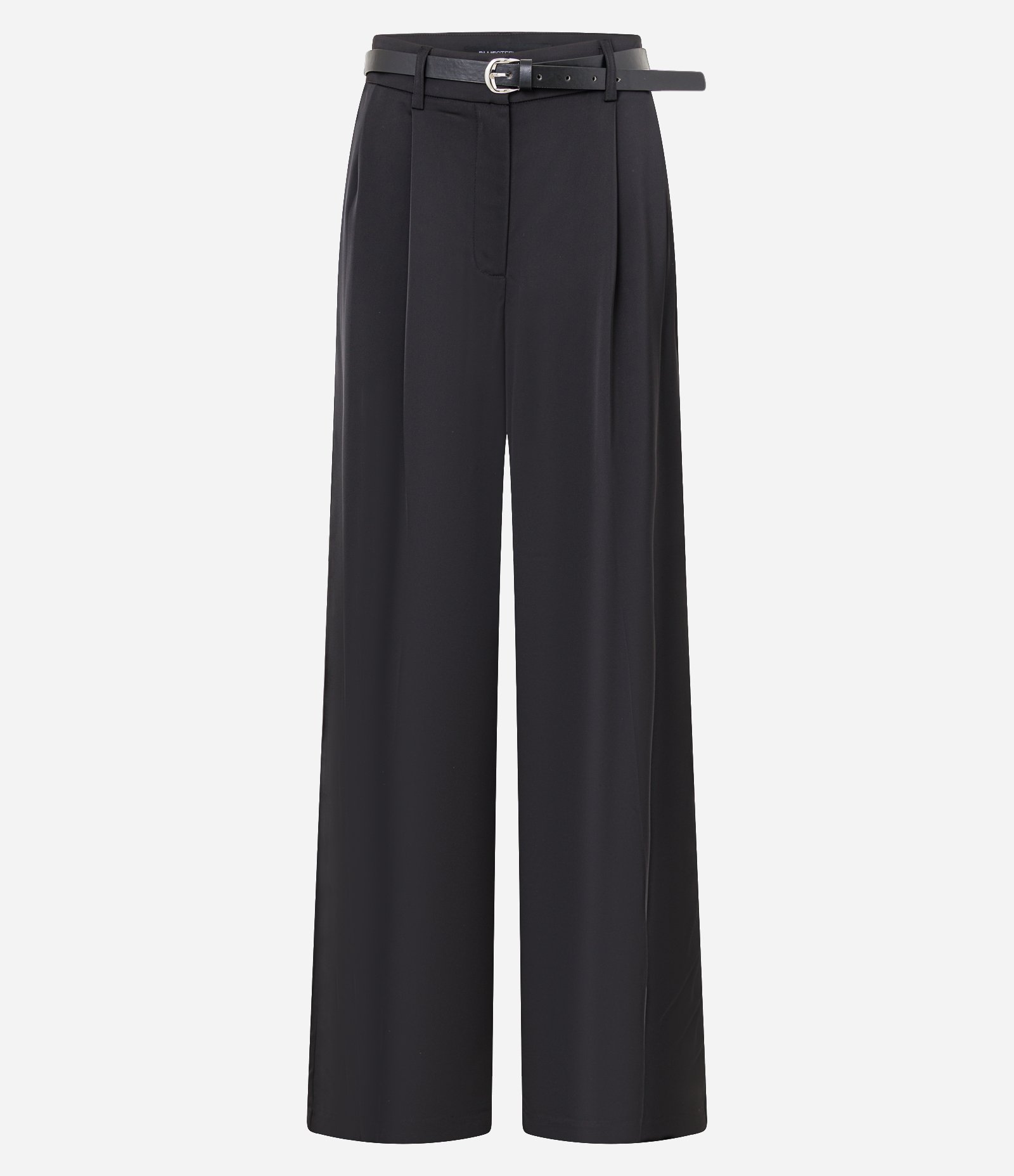 Calça Pantalona em Alfaiataria com Cinto e Pregas Frontais Preto 5